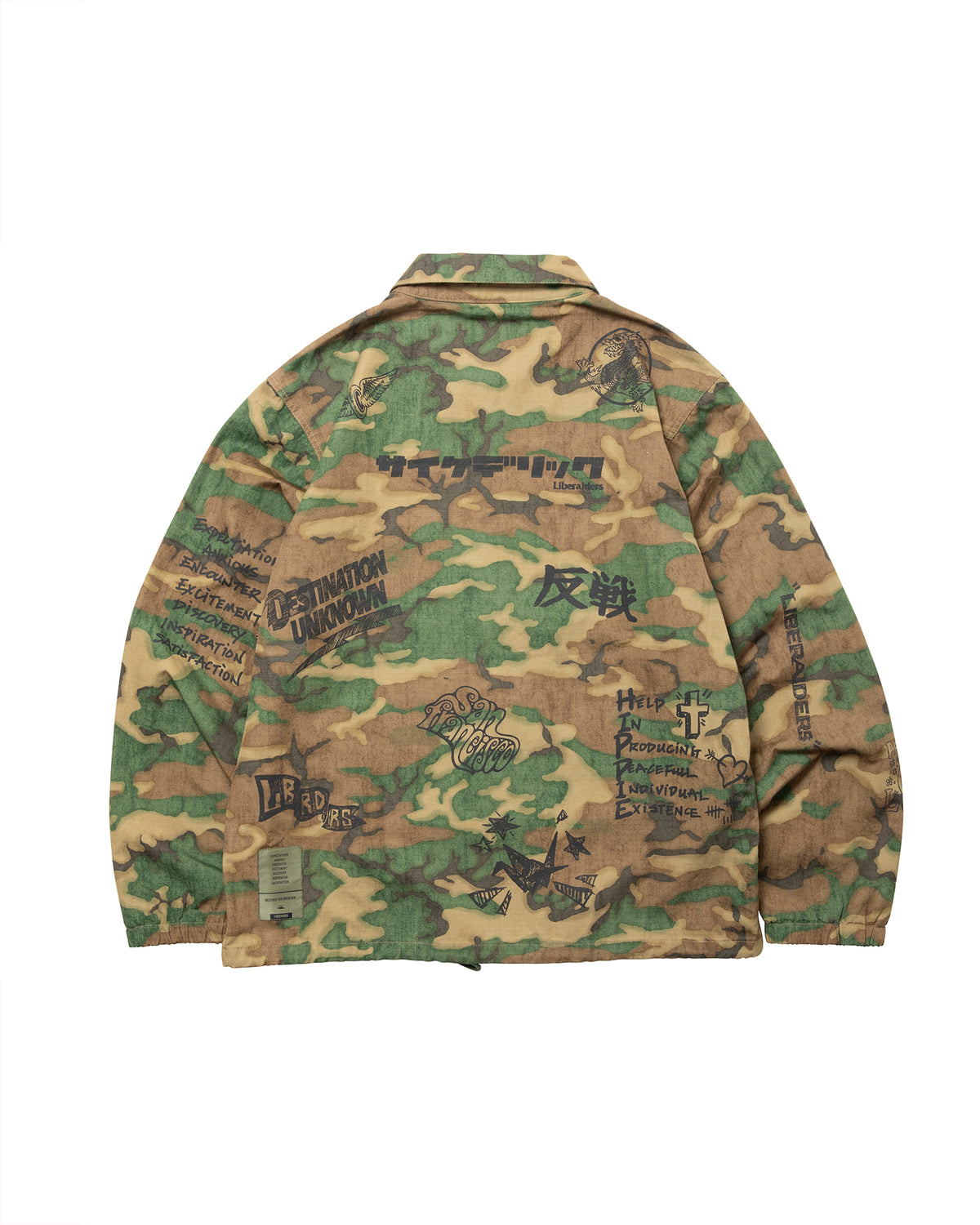 HANDWRITING CAMO COACH JACKET