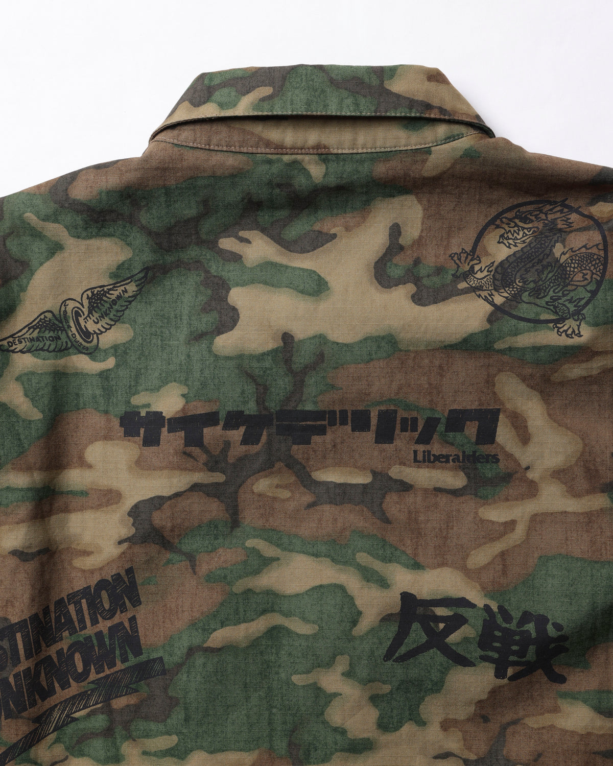 HANDWRITING CAMO COACH JACKET