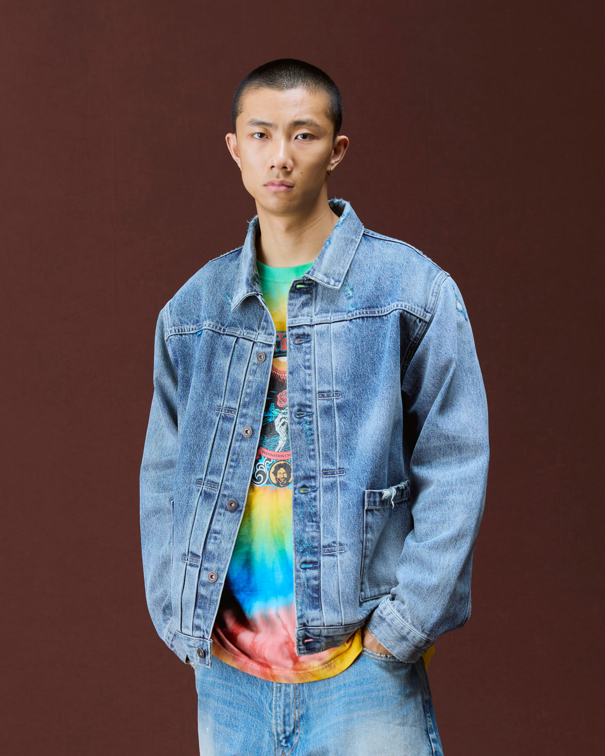 DAMAGED DENIM TRUCKER JACKET
