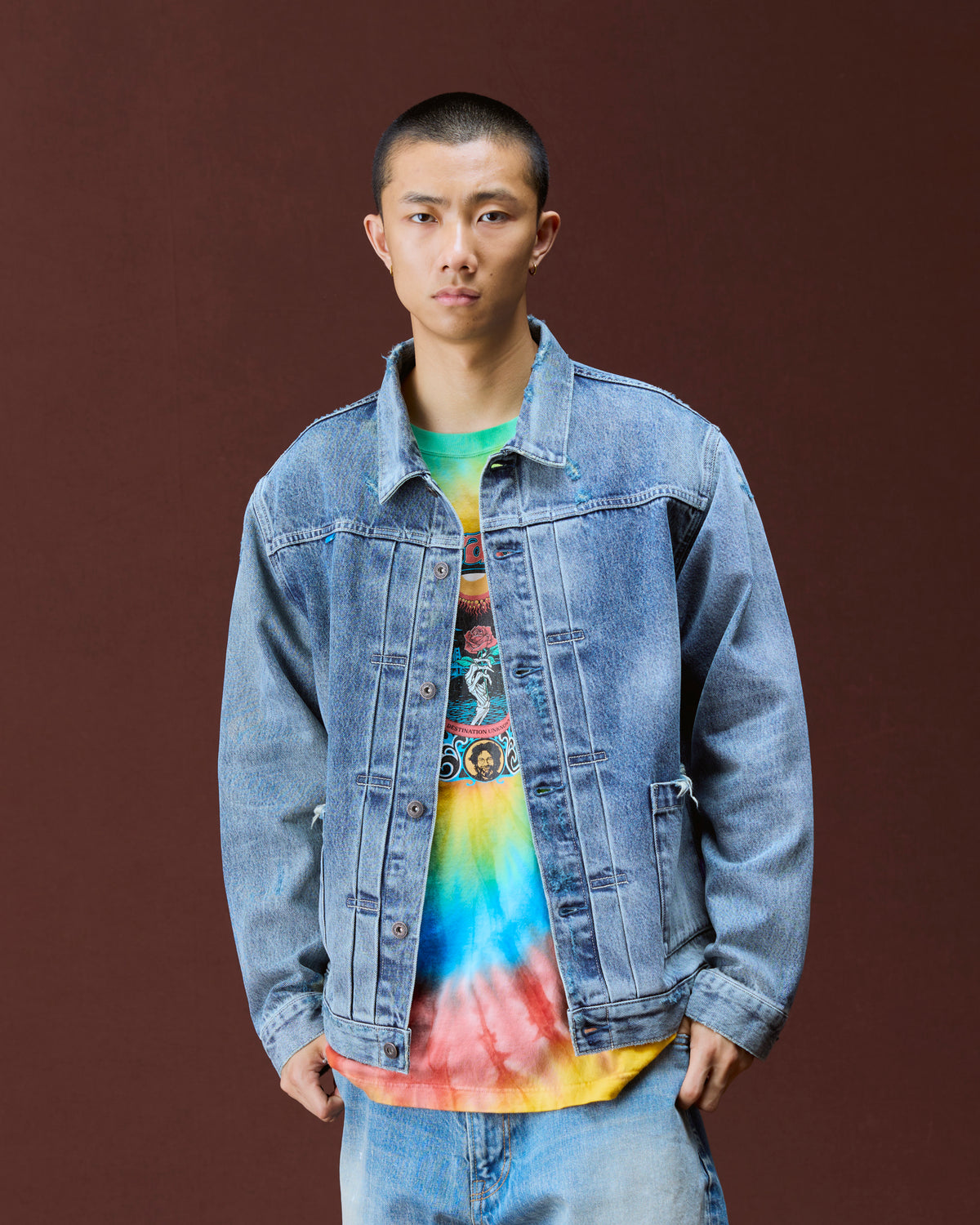 DAMAGED DENIM TRUCKER JACKET