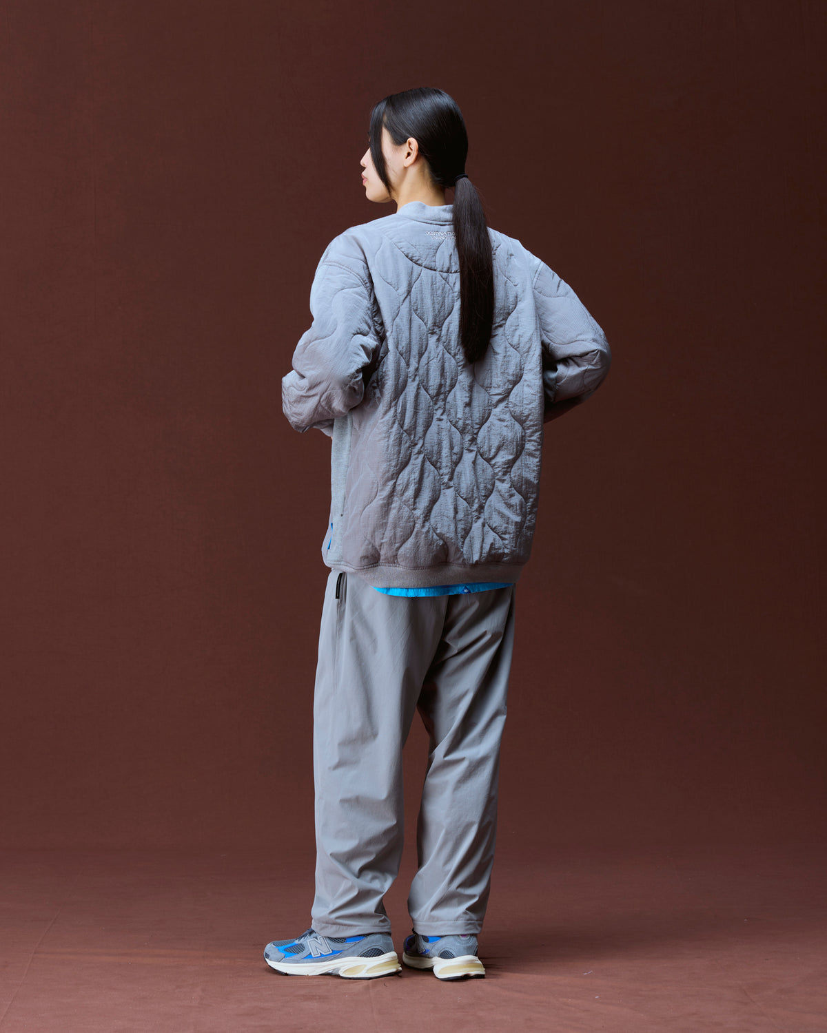COTTON FLEECE QUILTED CARDIGAN