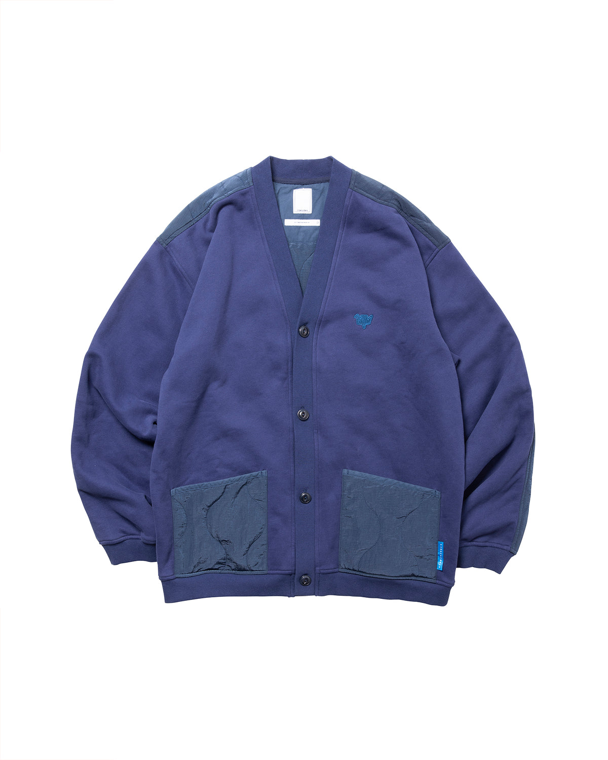 COTTON FLEECE QUILTED CARDIGAN