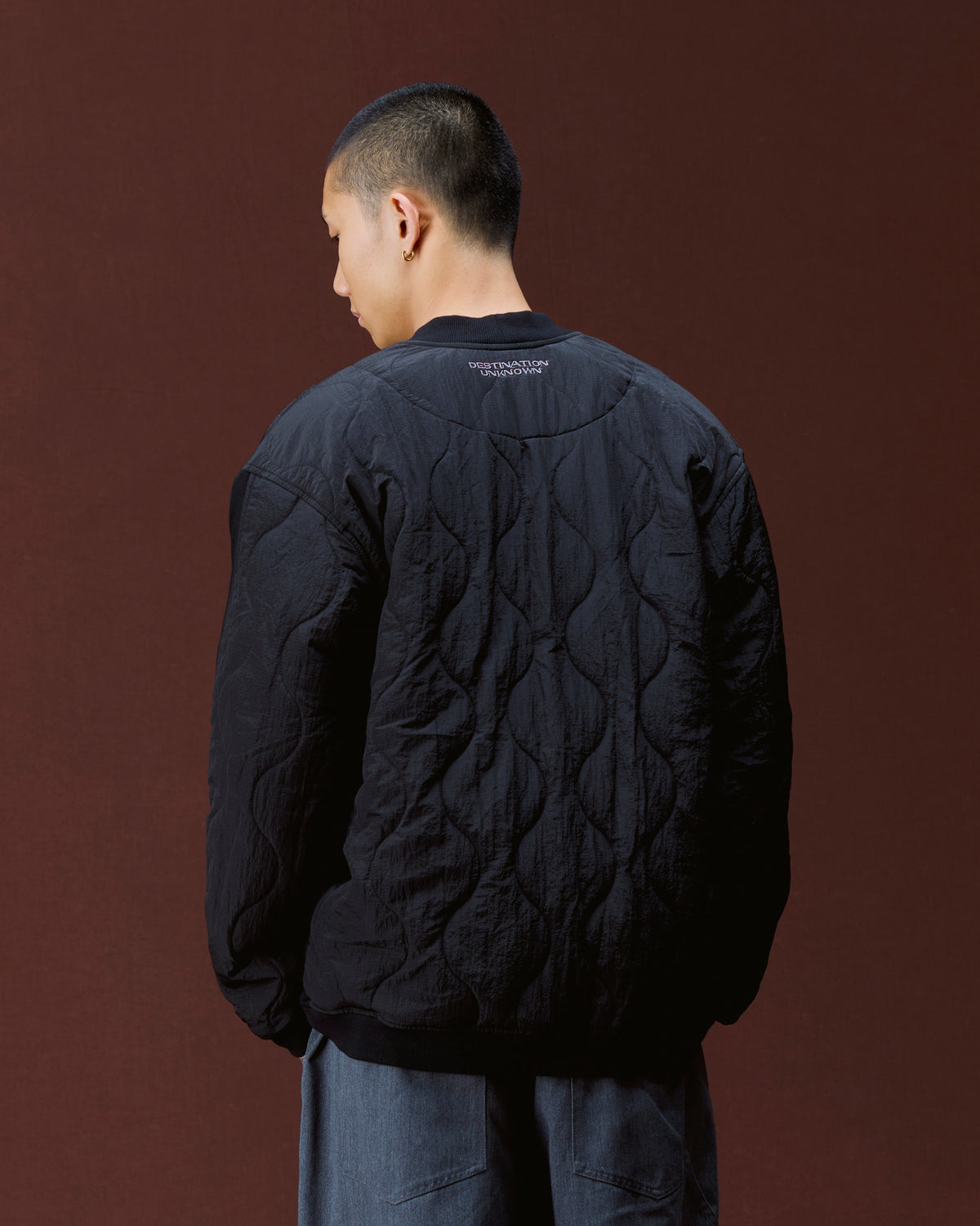 COTTON FLEECE QUILTED CARDIGAN