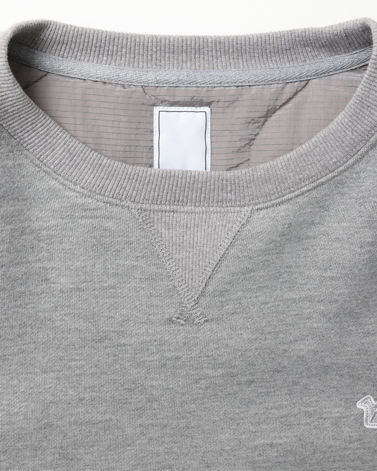 COTTON FLEECE QUILTED CREWNECK