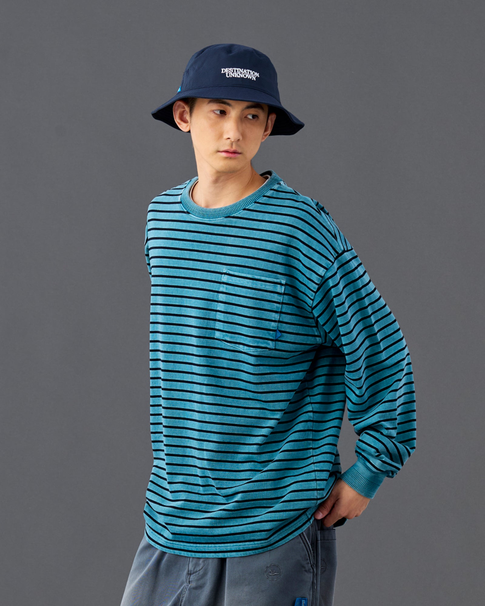 PIGMENT DYED STRIPED L/S SHIRT