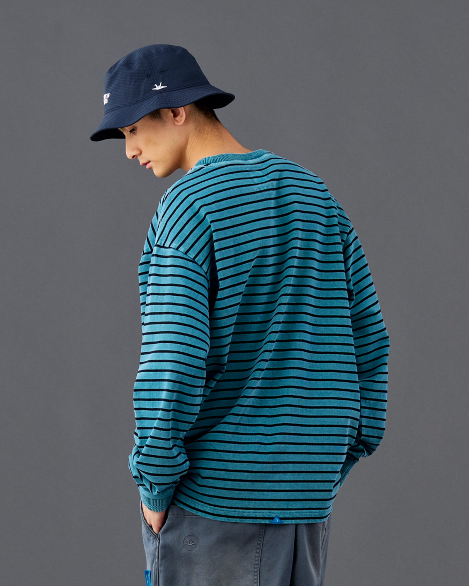 PIGMENT DYED STRIPED L/S SHIRT