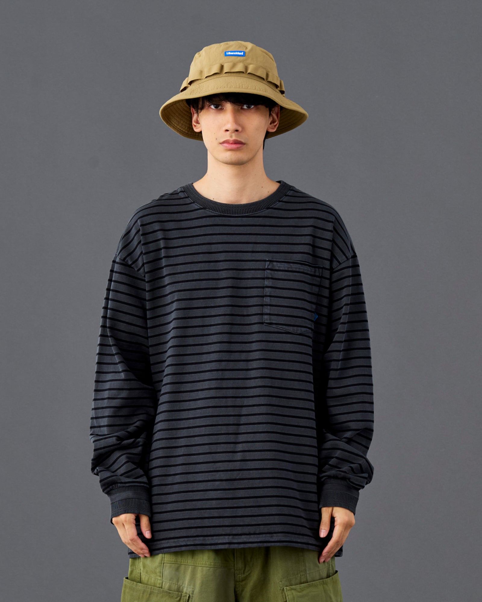 PIGMENT DYED STRIPED L/S SHIRT