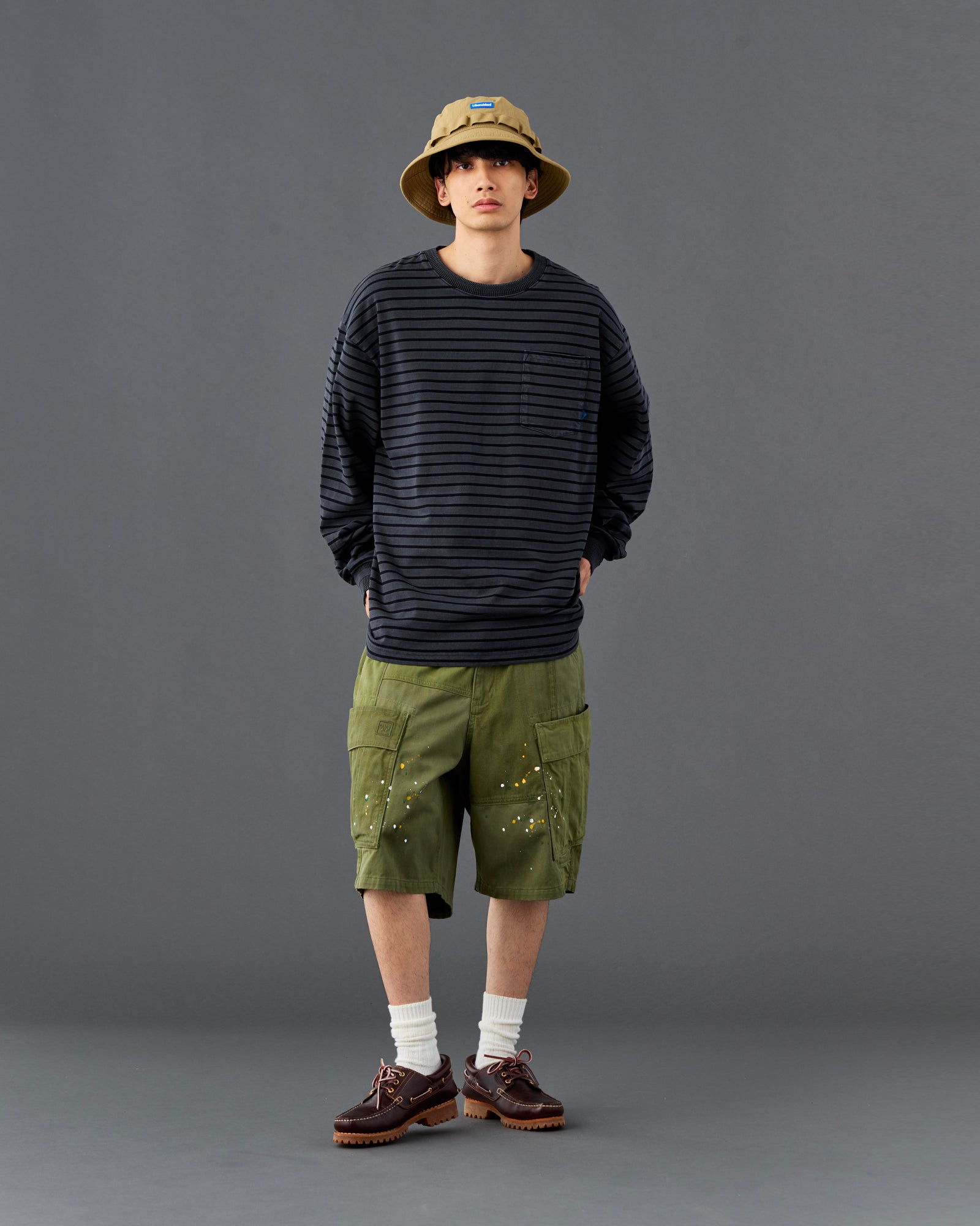 PIGMENT DYED STRIPED L/S SHIRT