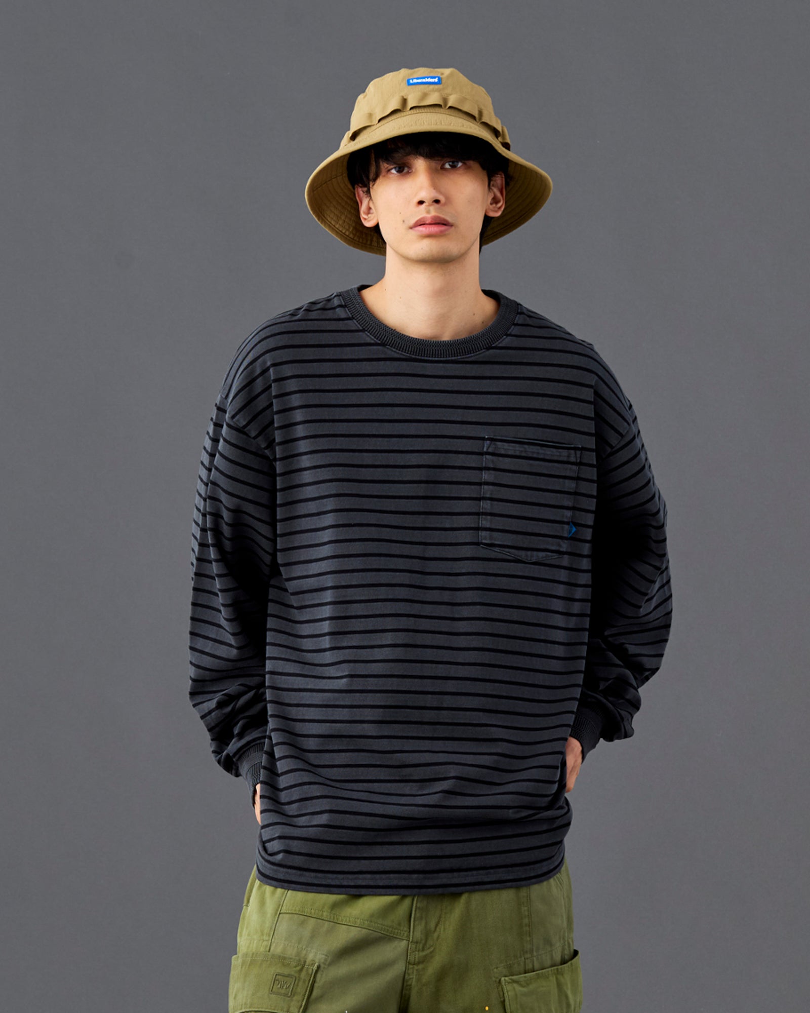 PIGMENT DYED STRIPED L/S SHIRT