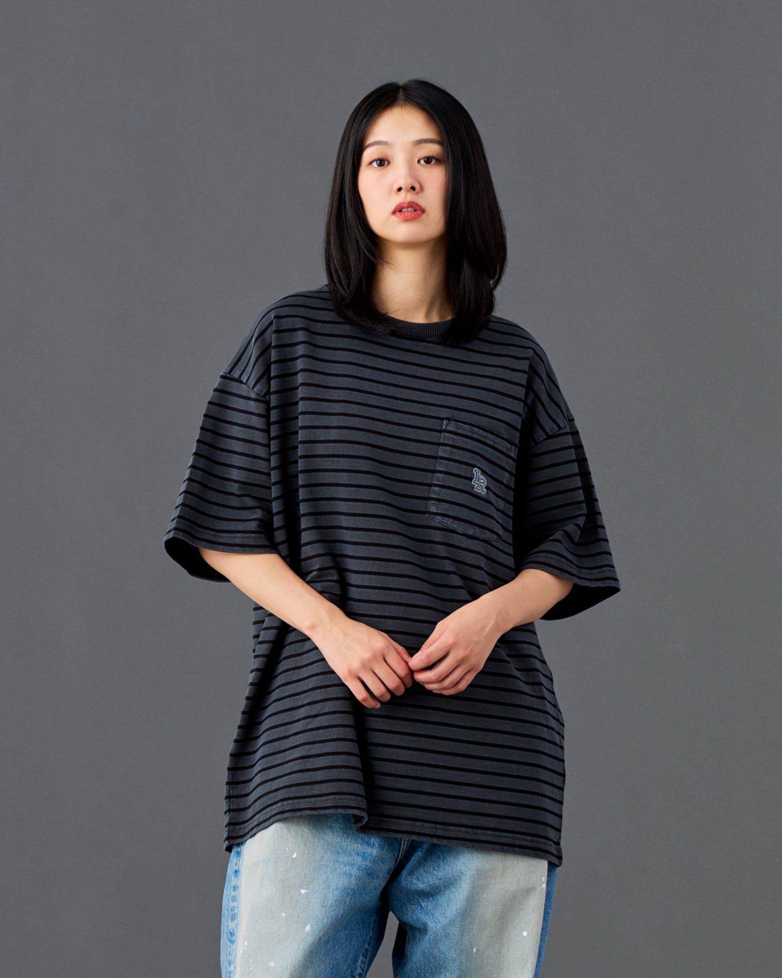 PIGMENT DYED STRIPED S/S SHIRT