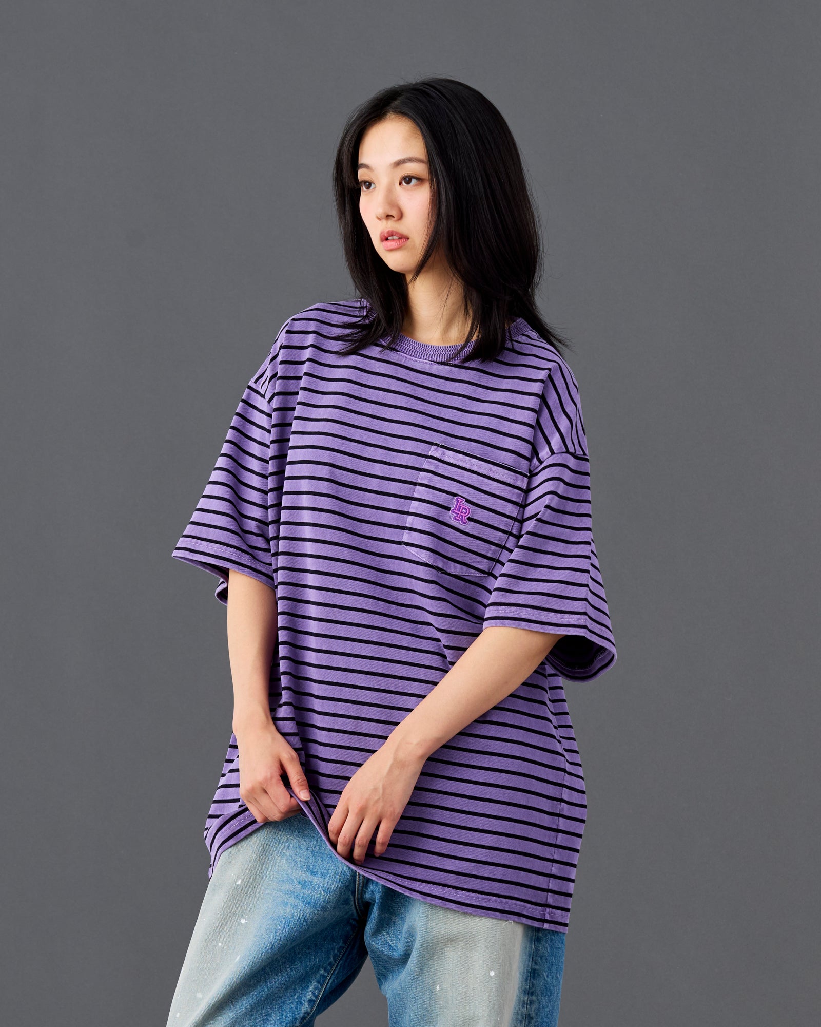 PIGMENT DYED STRIPED S/S SHIRT