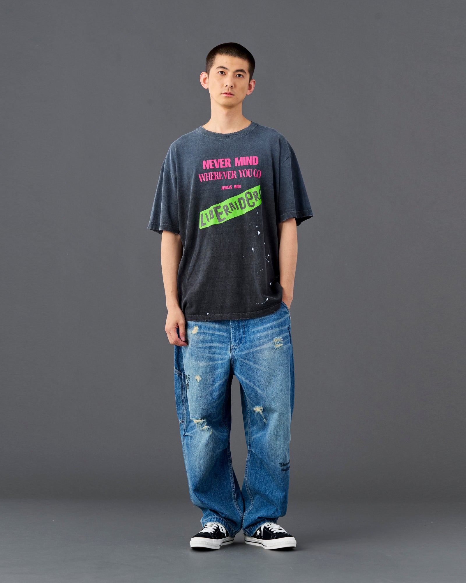 FADED PUNK LOGO TEE