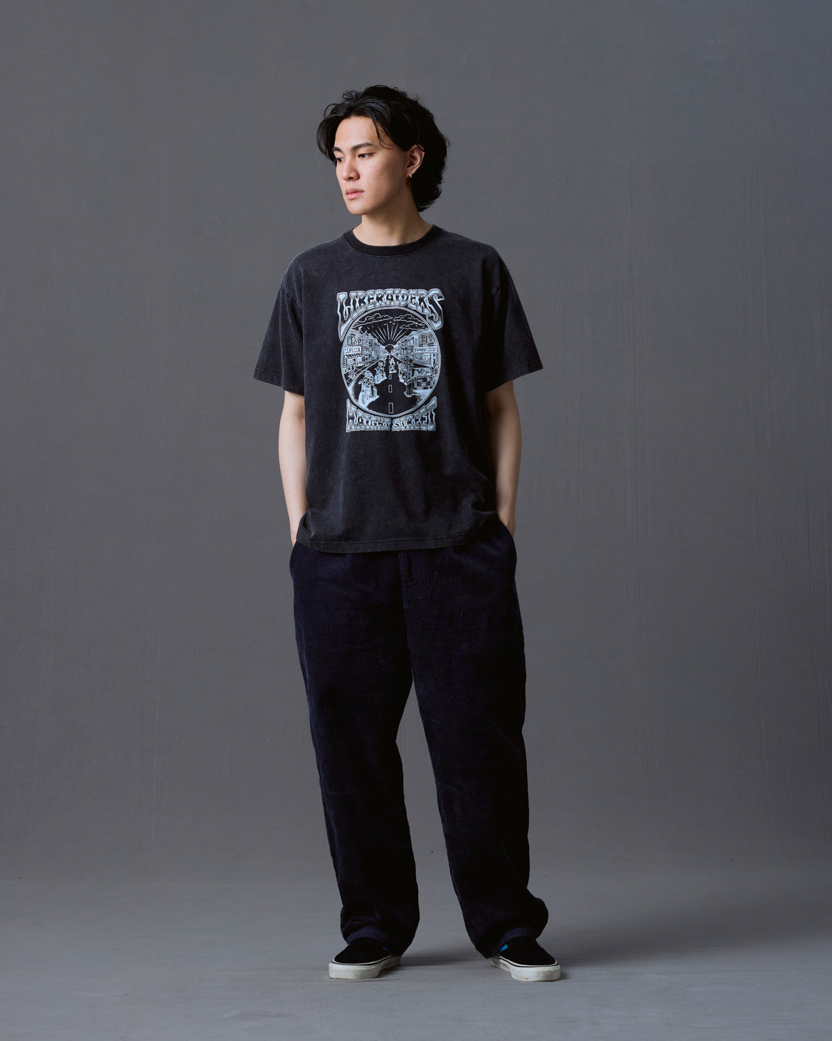 CORDUROY TAPERED SLACKS
