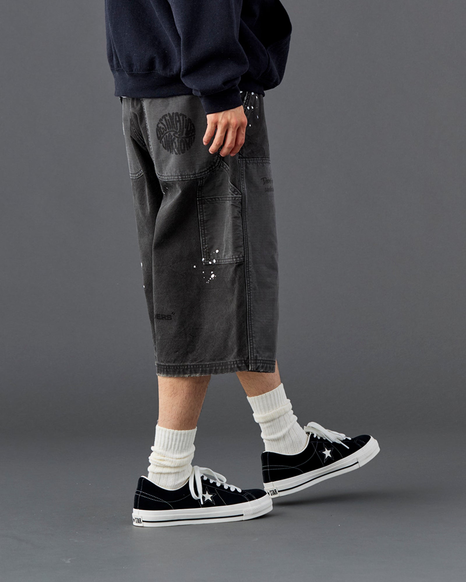 HANDWRITING CANVAS WORK SHORTS