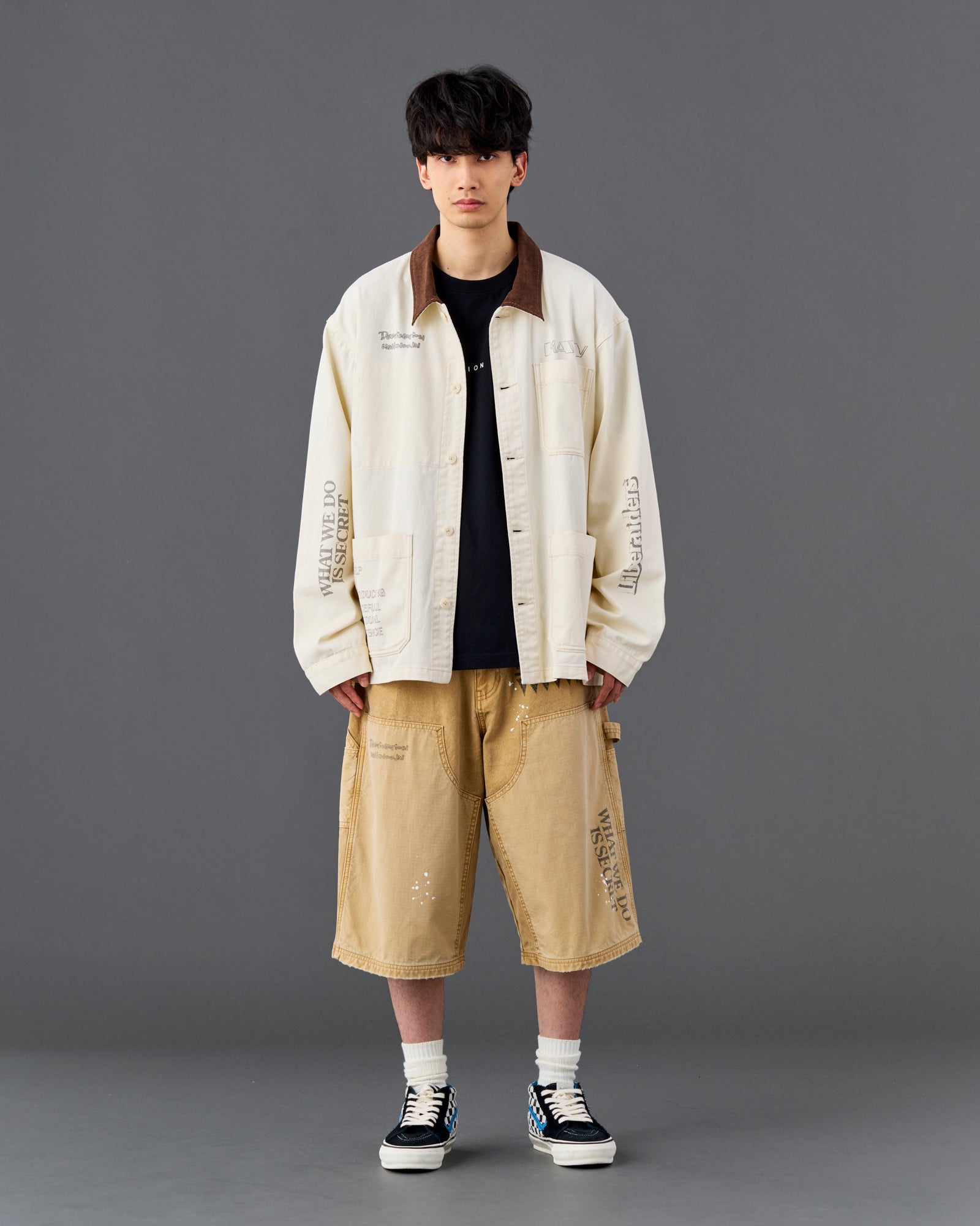 HANDWRITING CANVAS WORK SHORTS