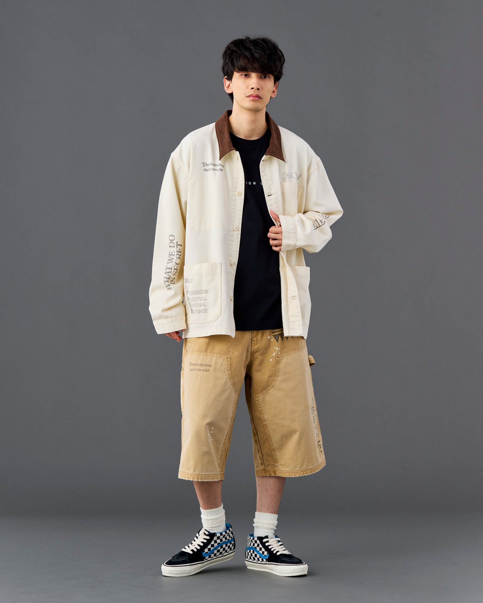 HANDWRITING CANVAS WORK SHORTS