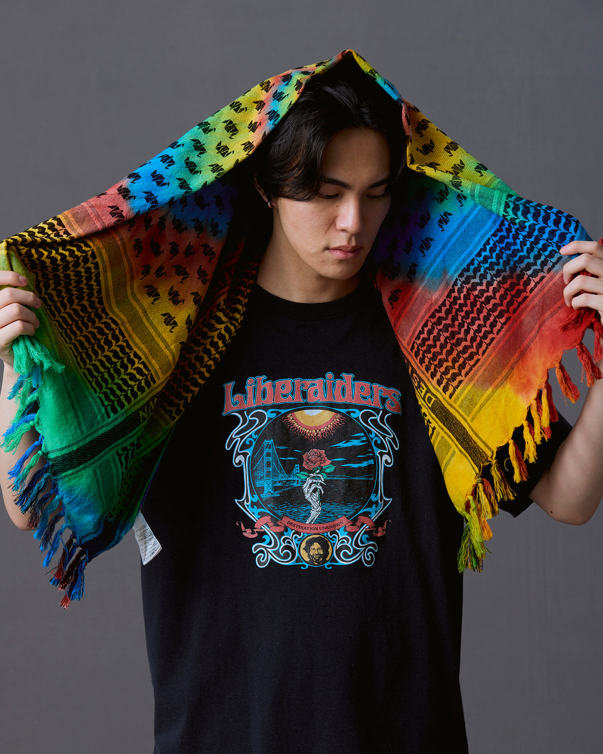 TIE-DYE LR JACQUARD STOLE