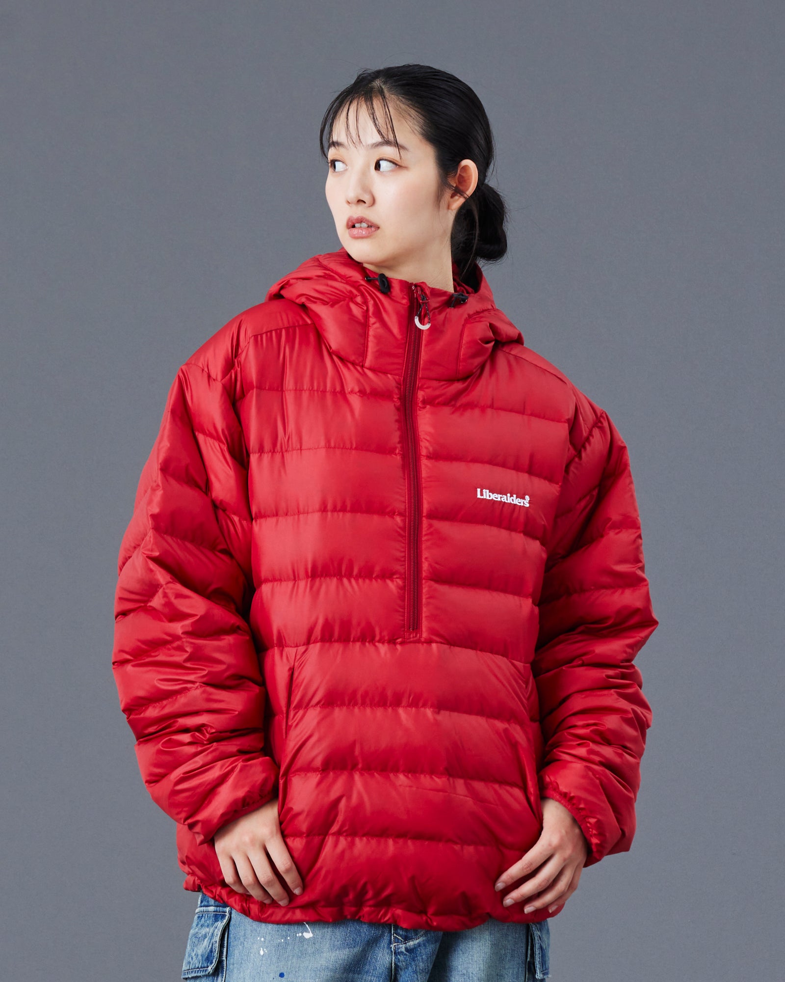 DOWN HALF ZIP HOODIE