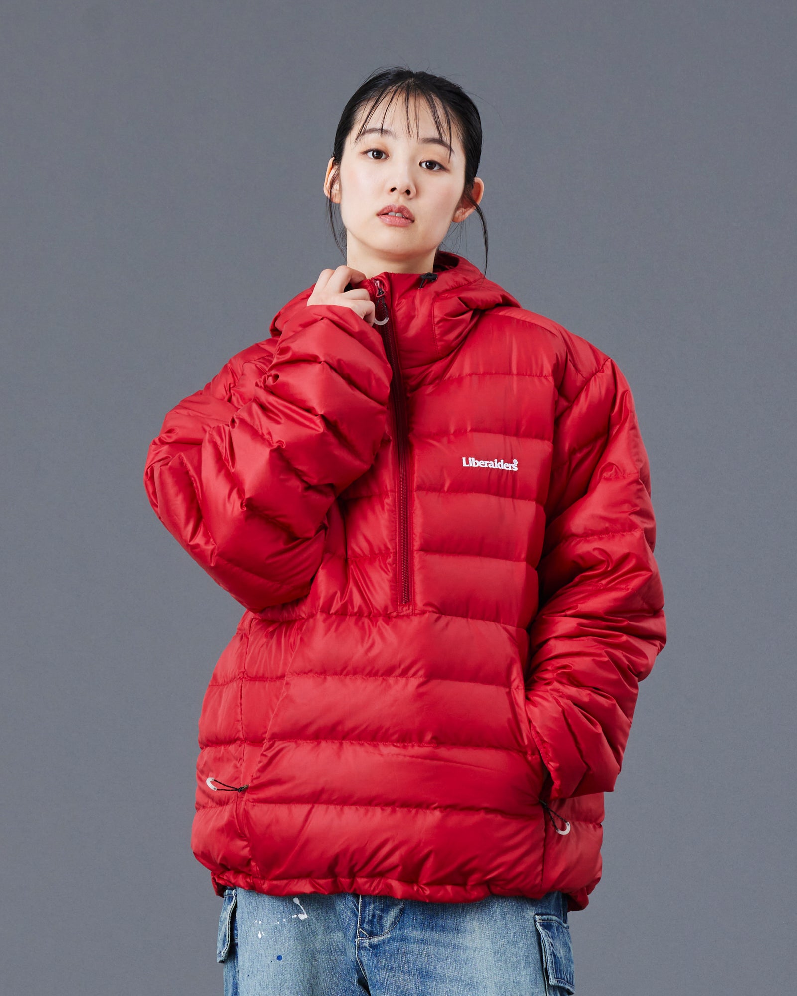 DOWN HALF ZIP HOODIE