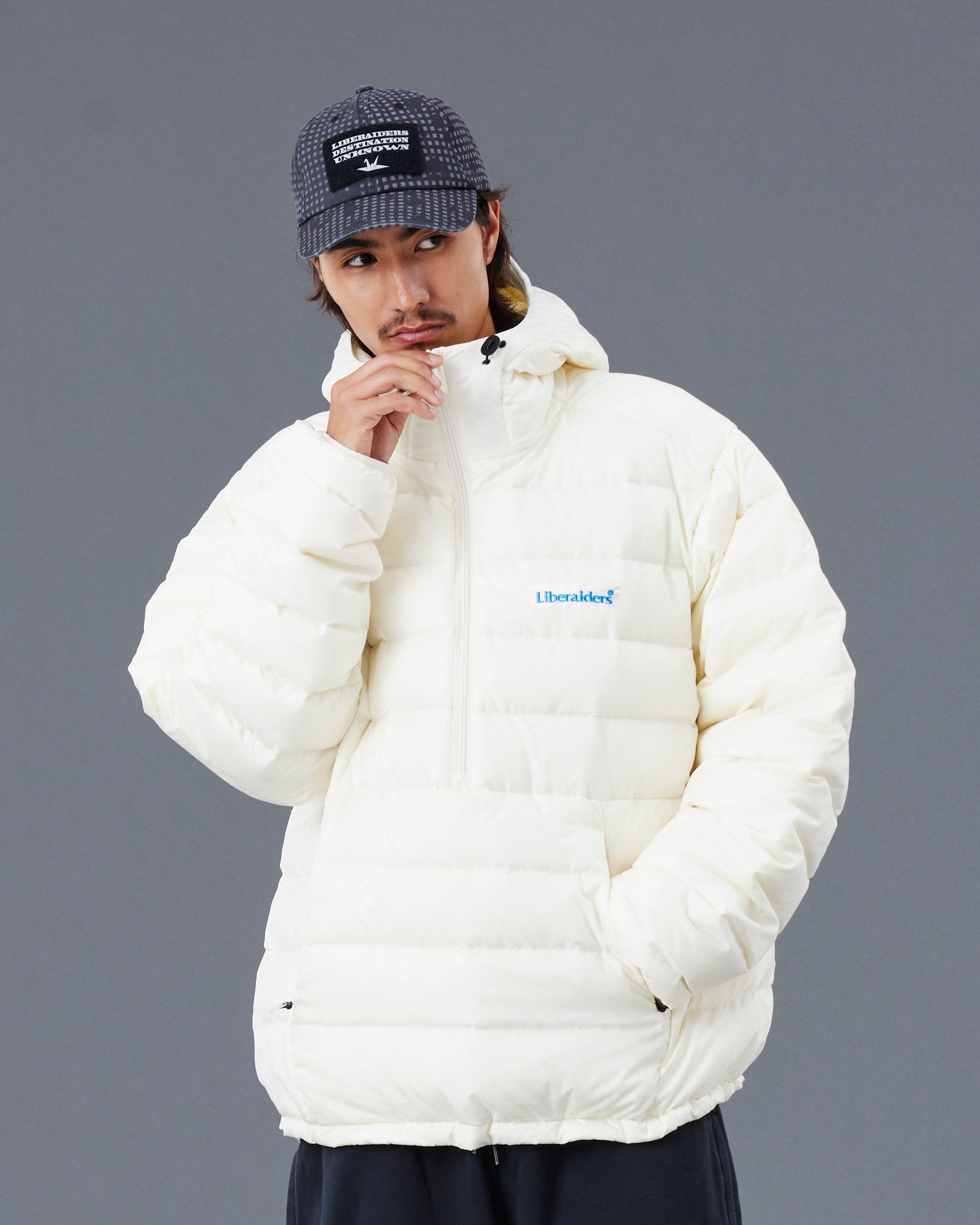 DOWN HALF ZIP HOODIE