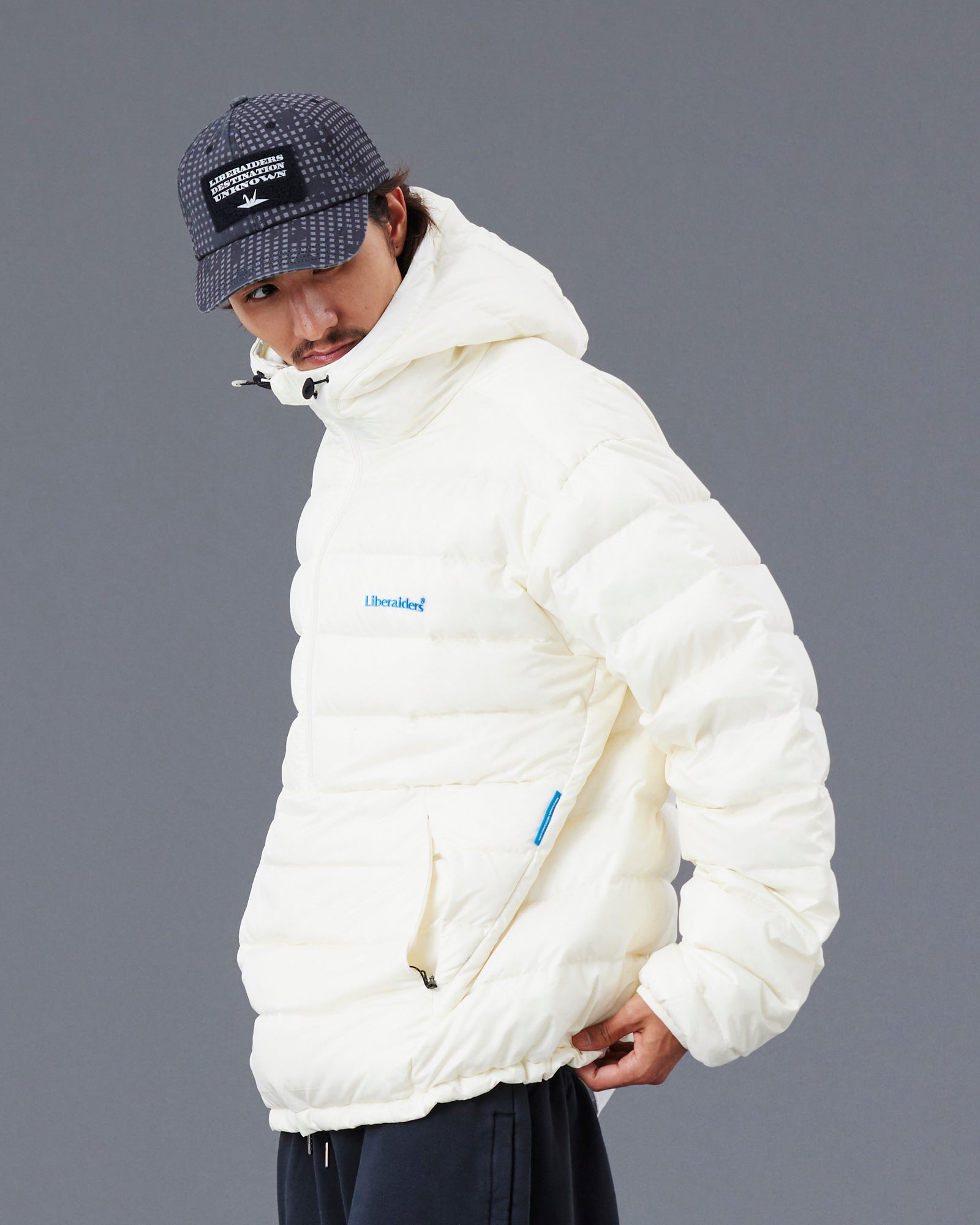 DOWN HALF ZIP HOODIE