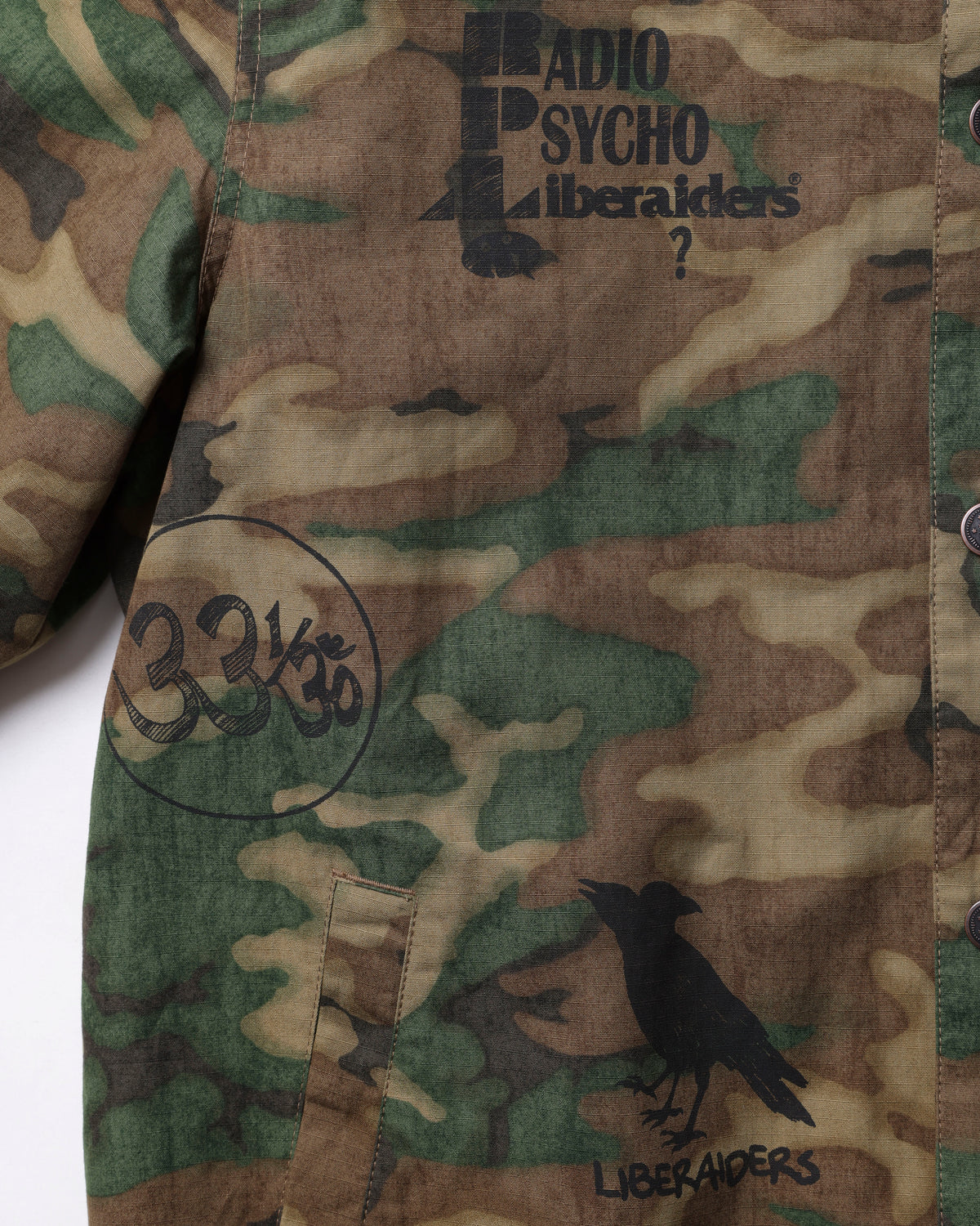HANDWRITING CAMO COACH JACKET