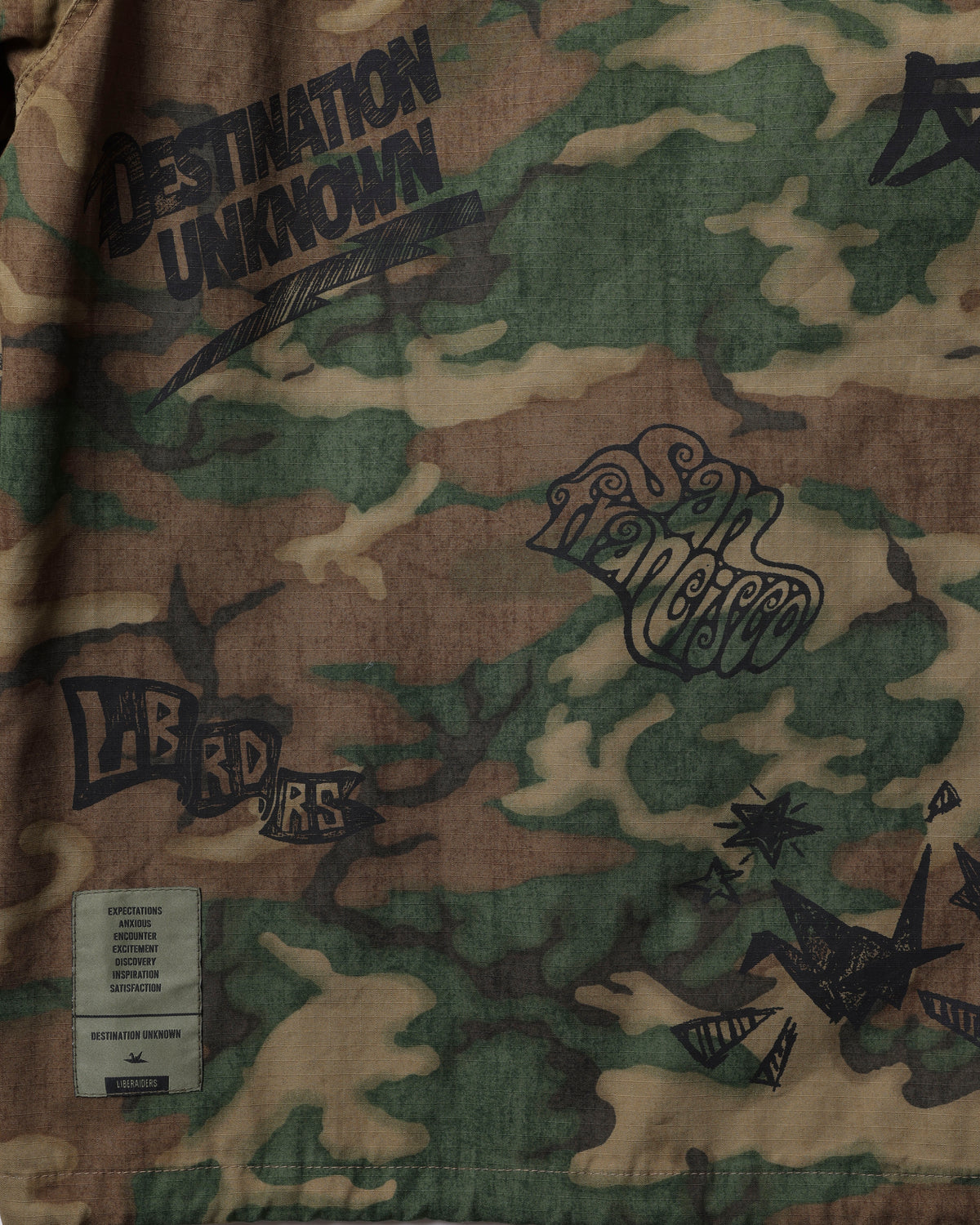 HANDWRITING CAMO COACH JACKET
