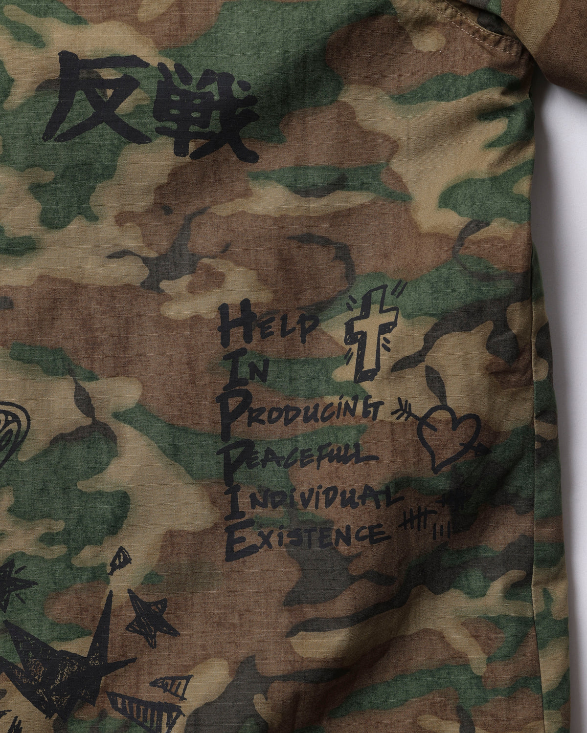 HANDWRITING CAMO COACH JACKET