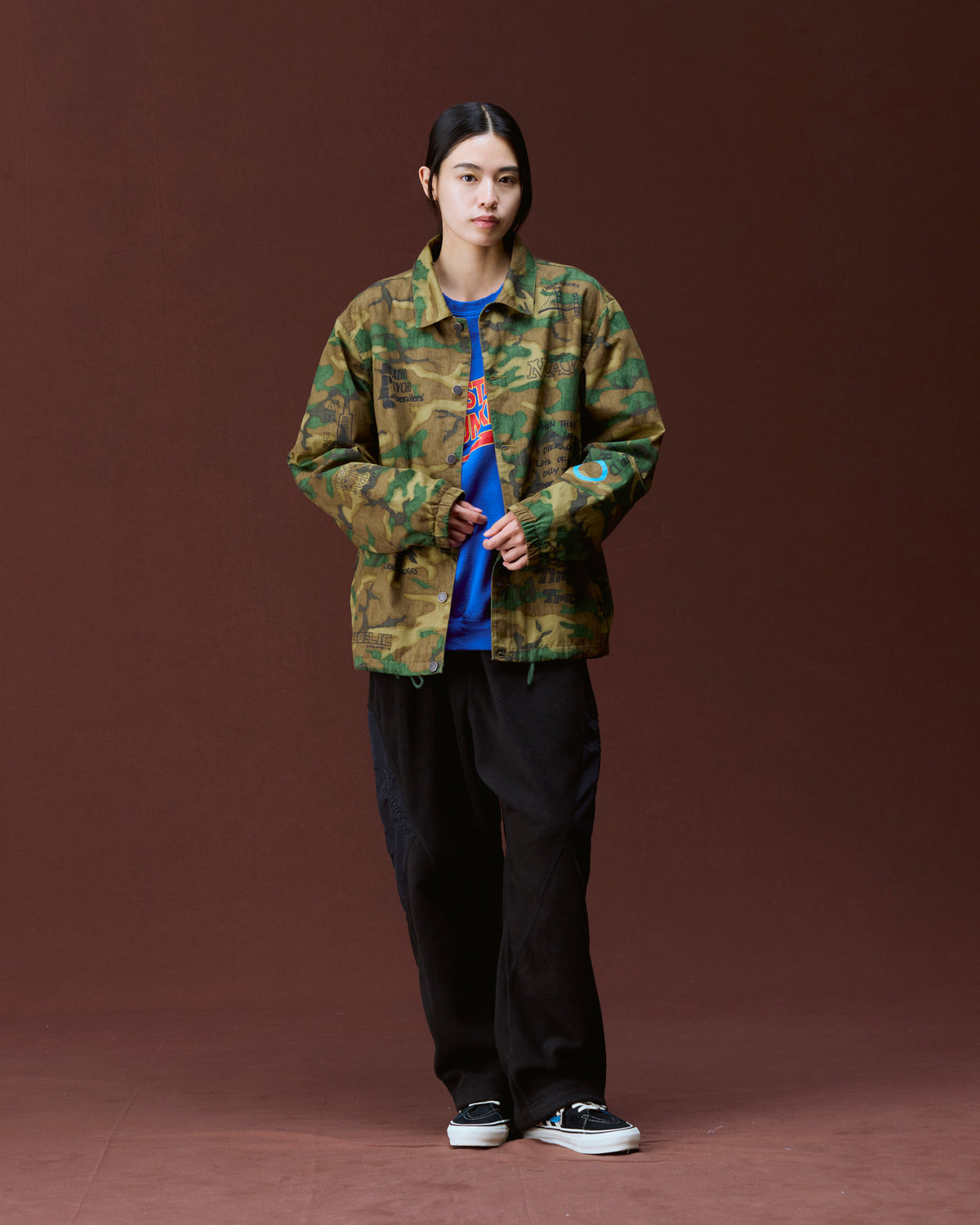 HANDWRITING CAMO COACH JACKET