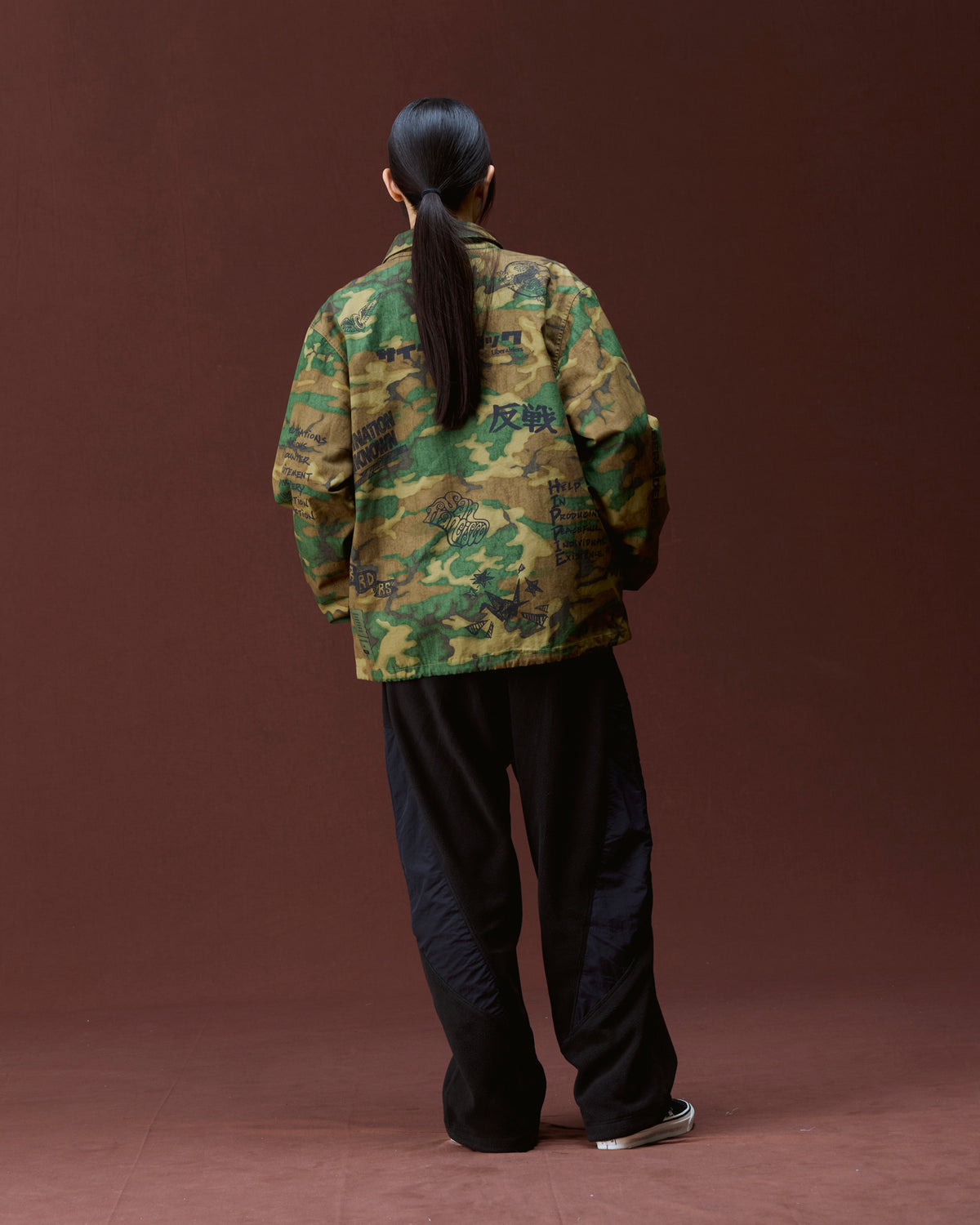 HANDWRITING CAMO COACH JACKET