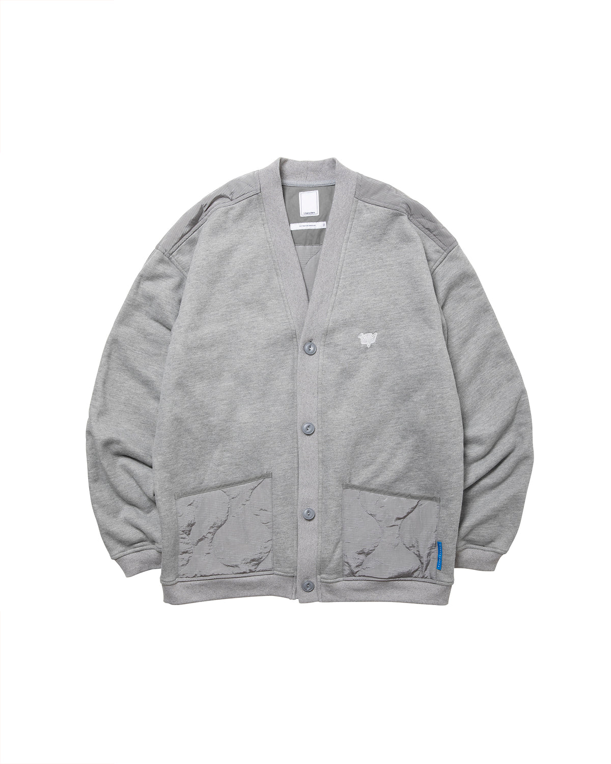 COTTON FLEECE QUILTED CARDIGAN