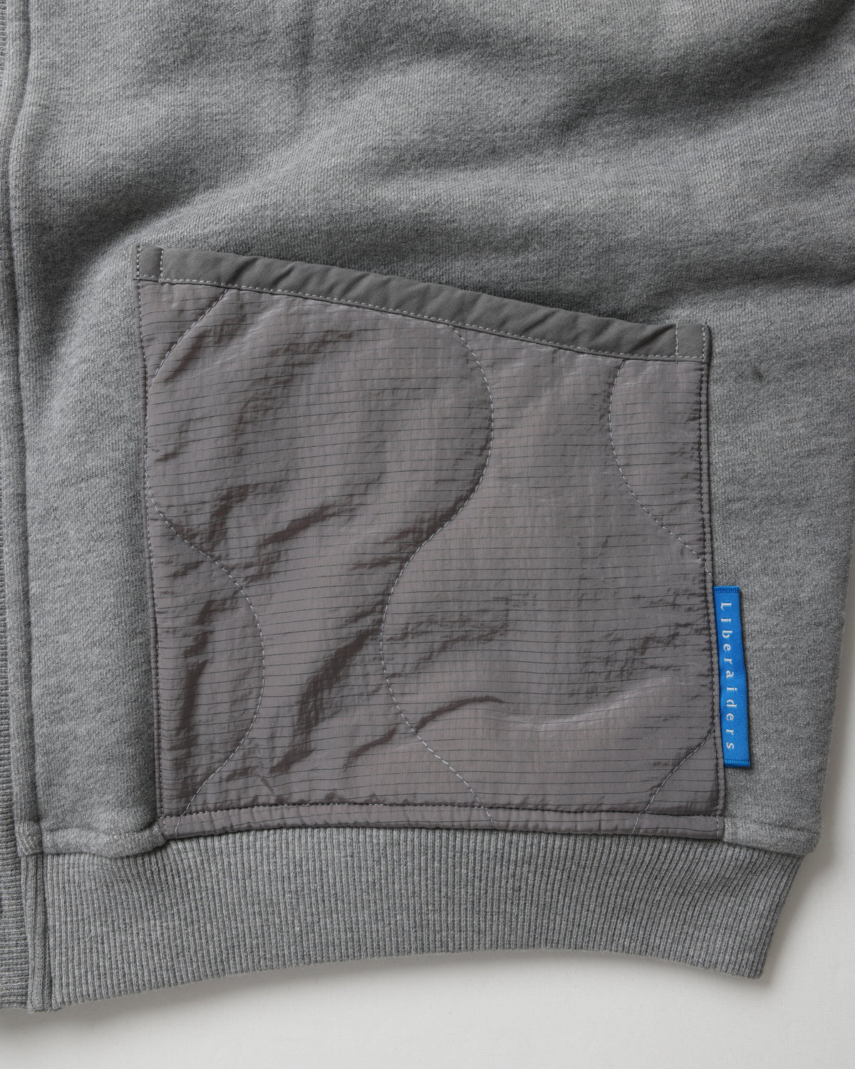 COTTON FLEECE QUILTED CARDIGAN