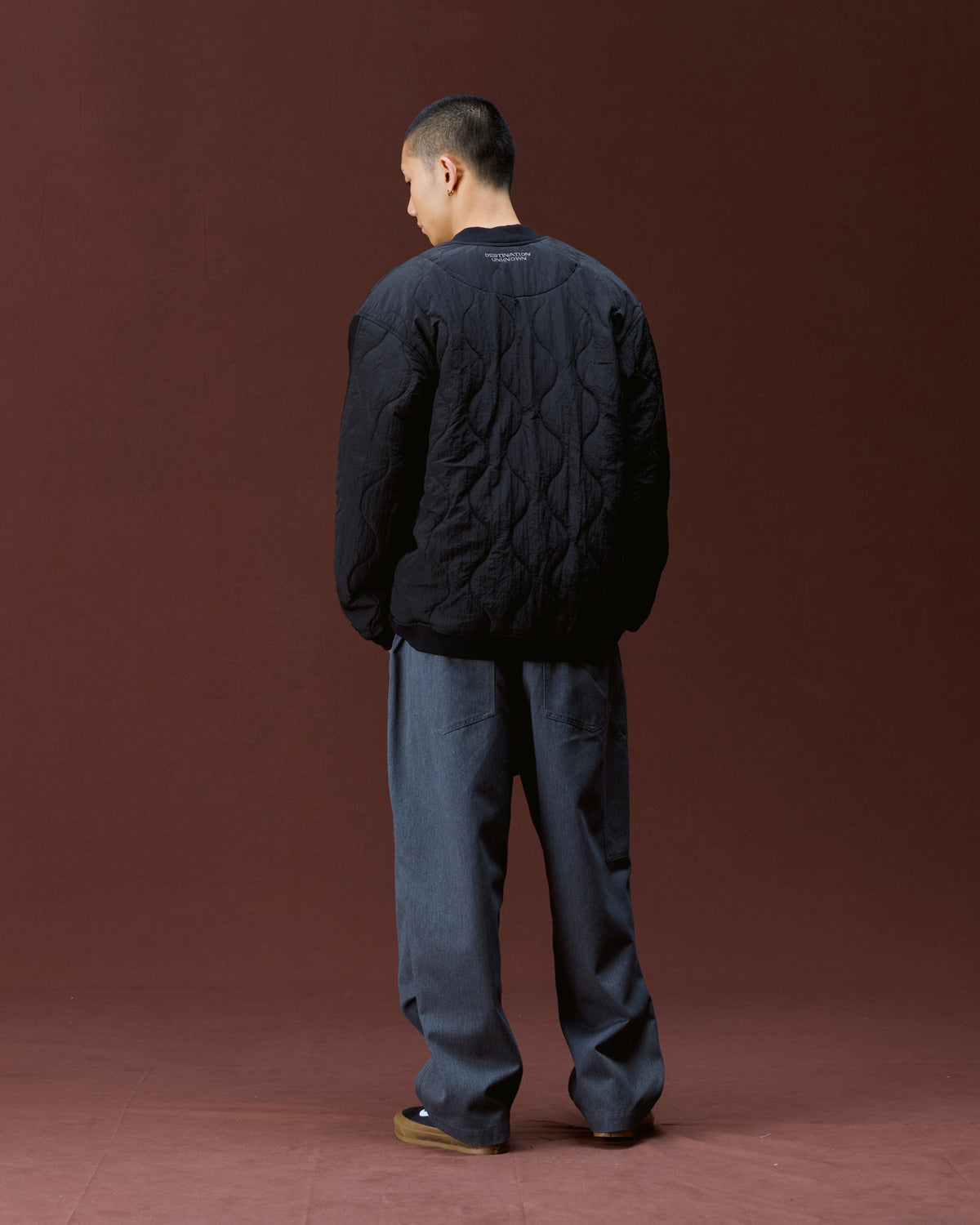 COTTON FLEECE QUILTED CARDIGAN