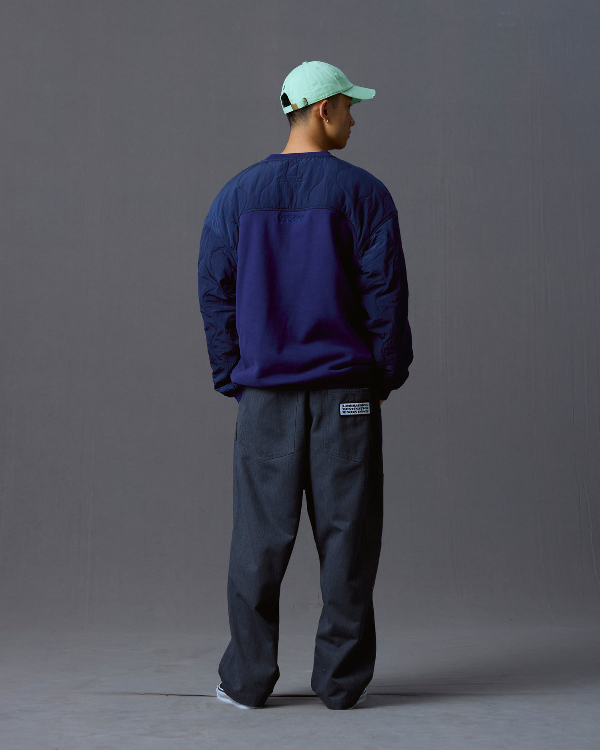 COTTON FLEECE QUILTED CREWNECK