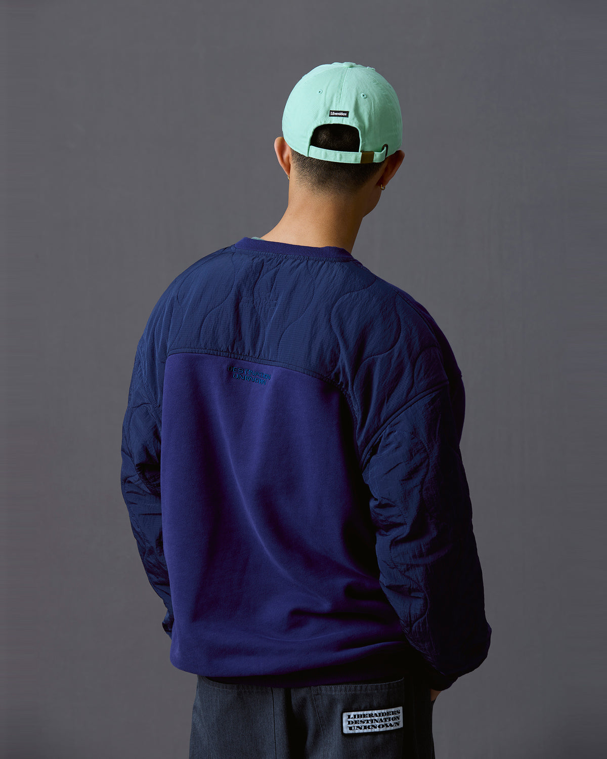 COTTON FLEECE QUILTED CREWNECK