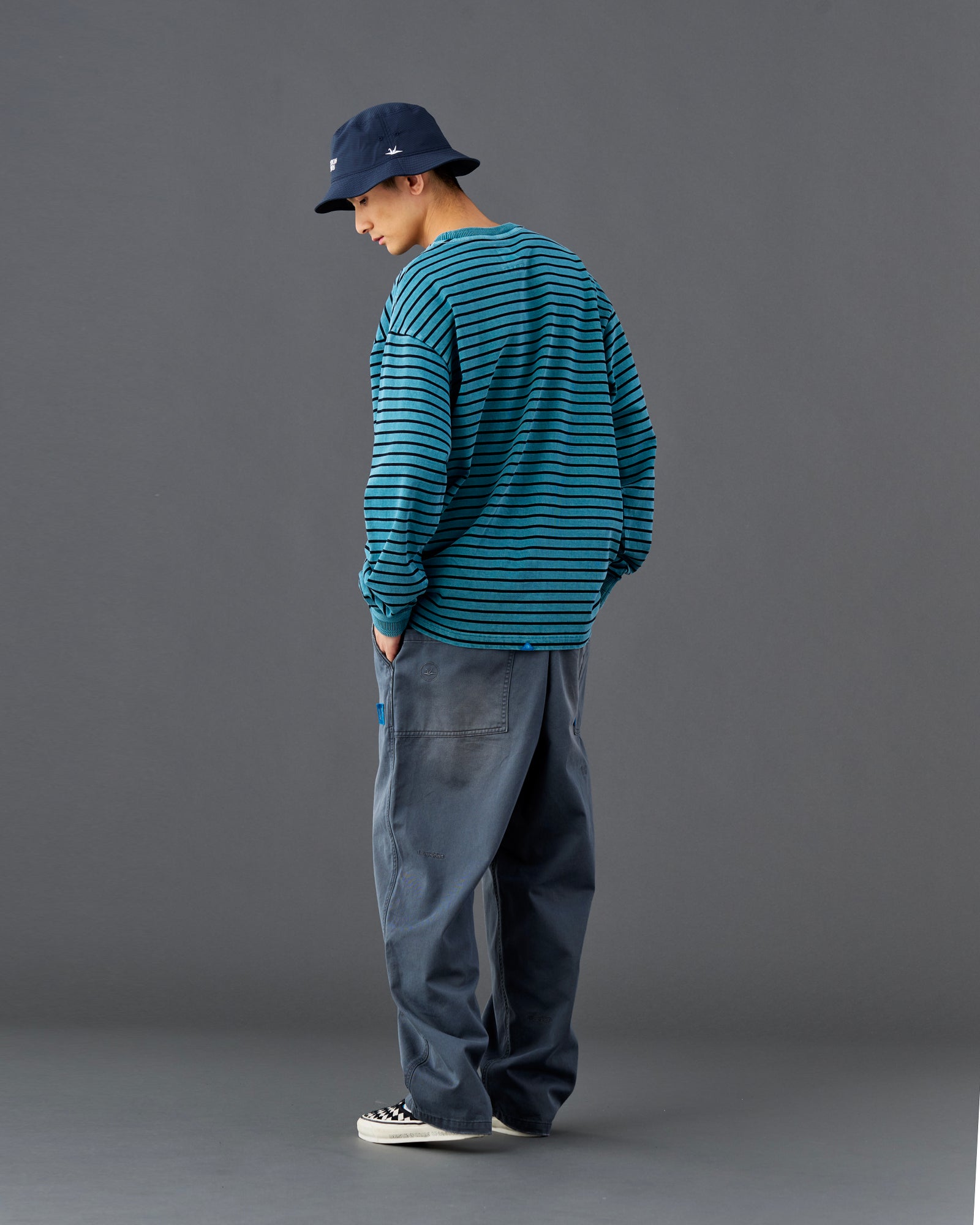 PIGMENT DYED STRIPED L/S SHIRT