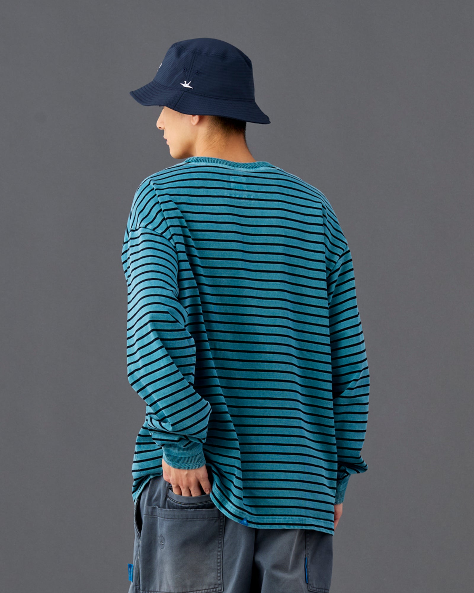 PIGMENT DYED STRIPED L/S SHIRT
