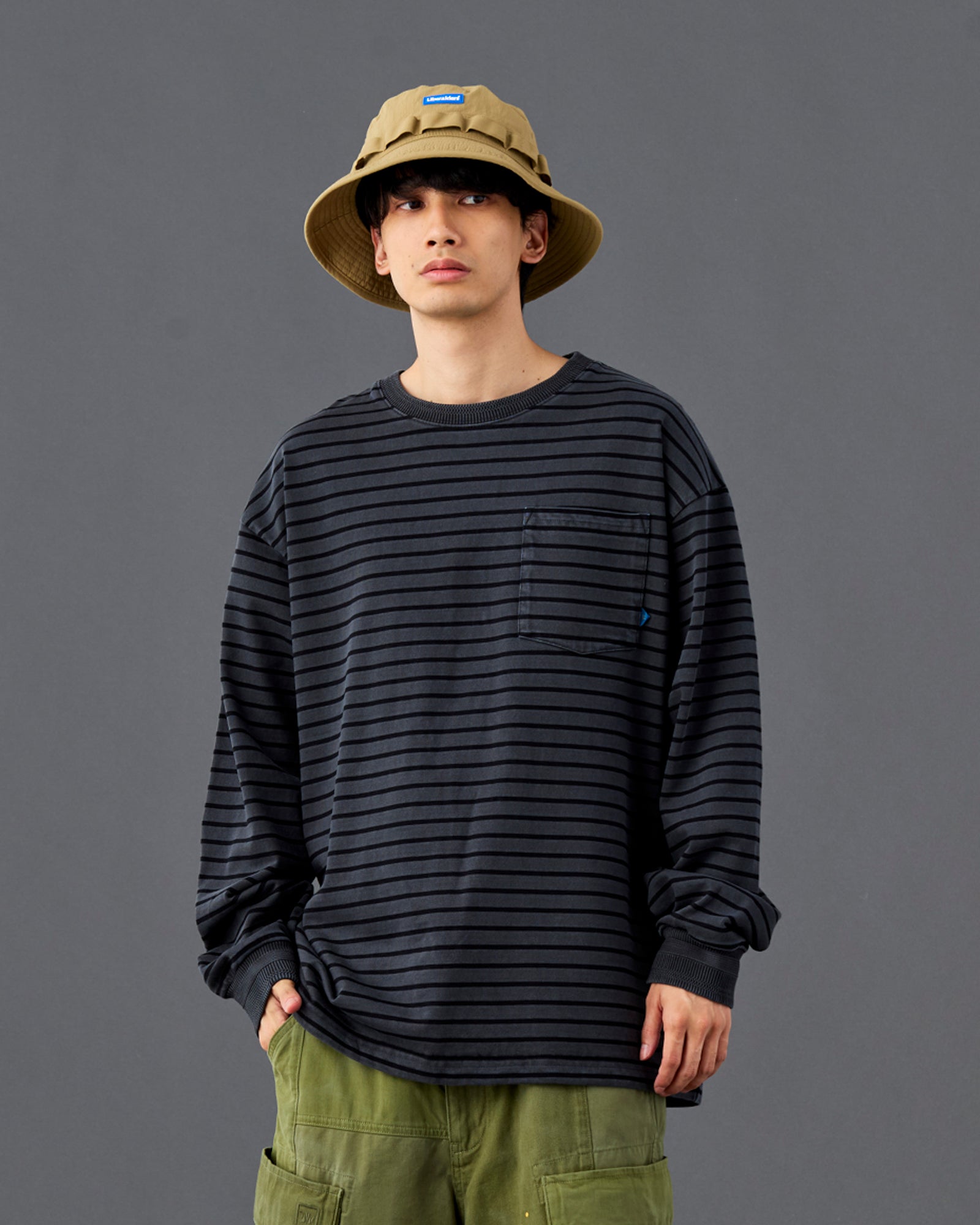 PIGMENT DYED STRIPED L/S SHIRT