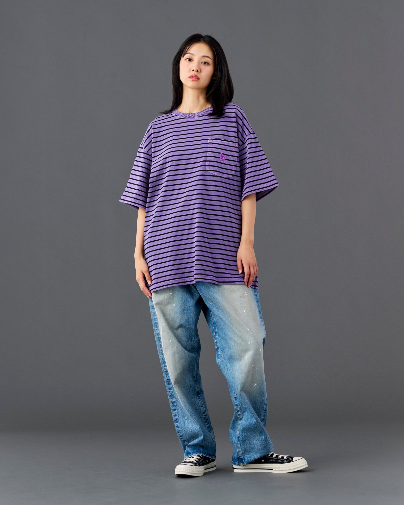 PIGMENT DYED STRIPED  S/S SHIRT