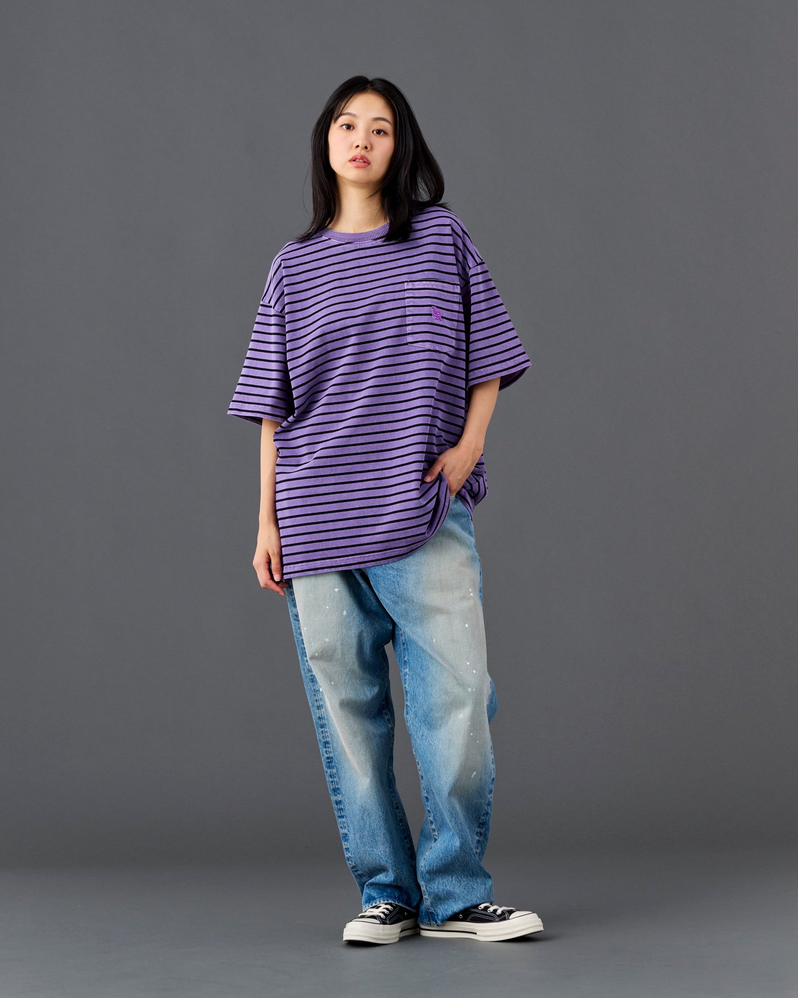 PIGMENT DYED STRIPED  S/S SHIRT