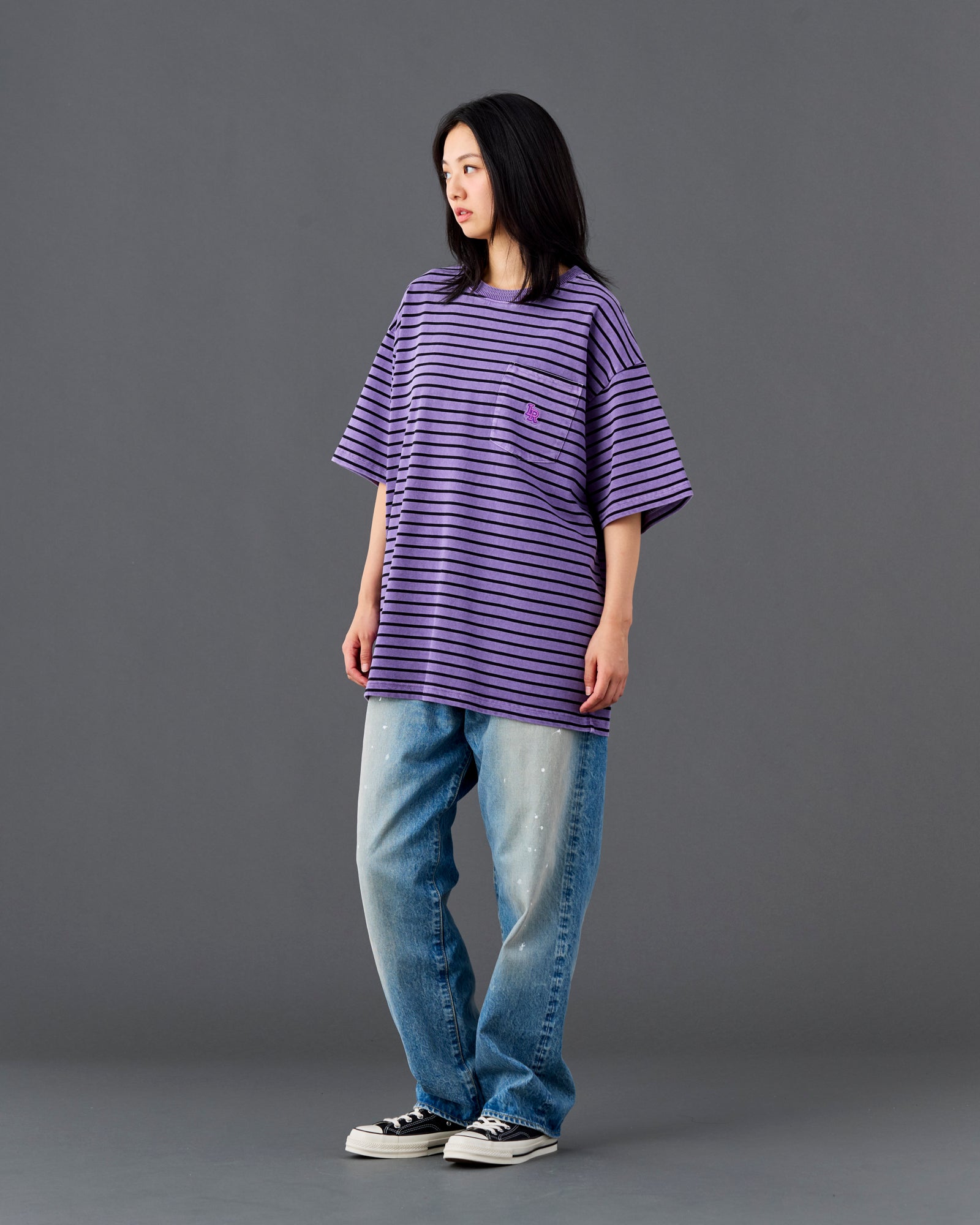 PIGMENT DYED STRIPED  S/S SHIRT
