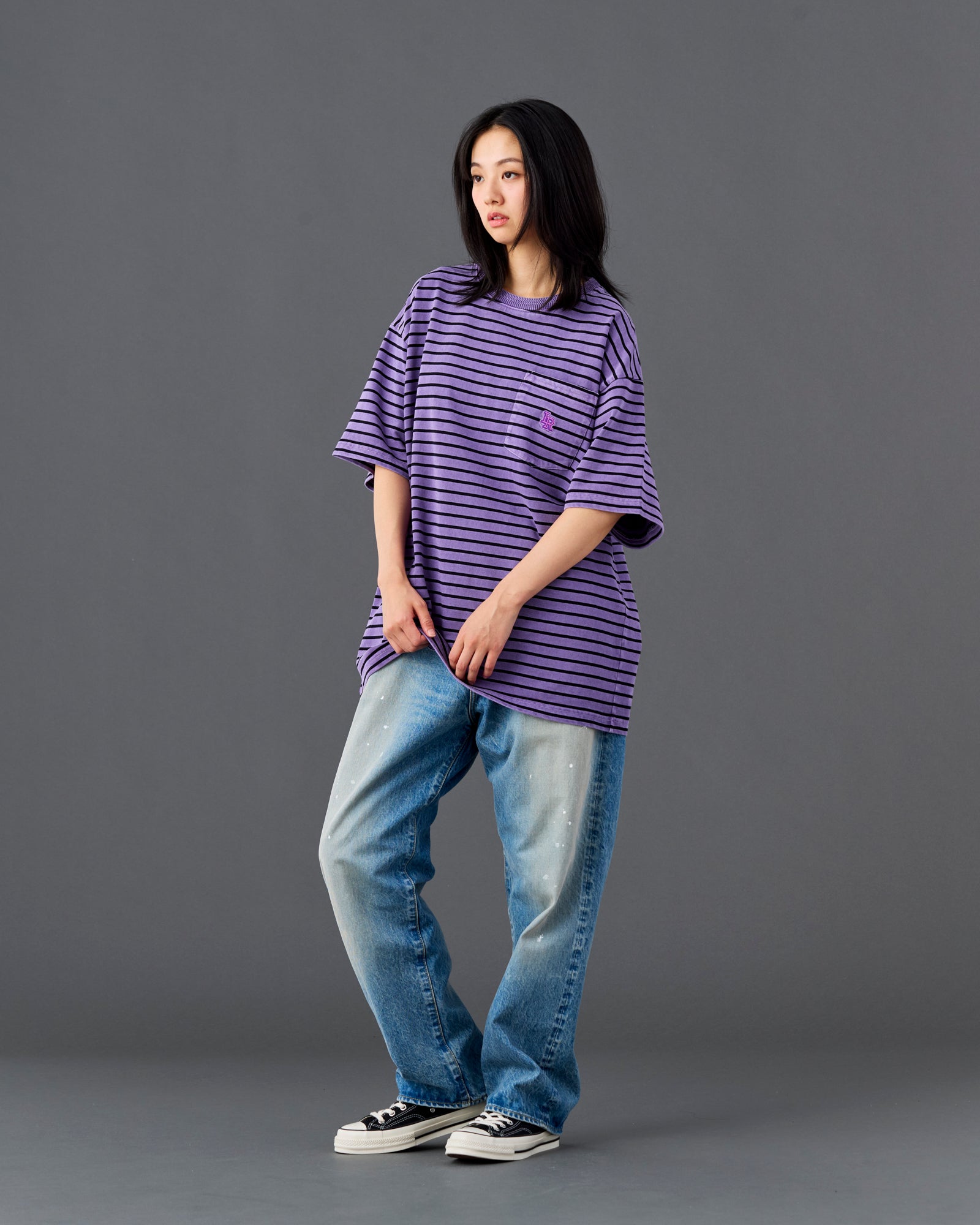 PIGMENT DYED STRIPED  S/S SHIRT