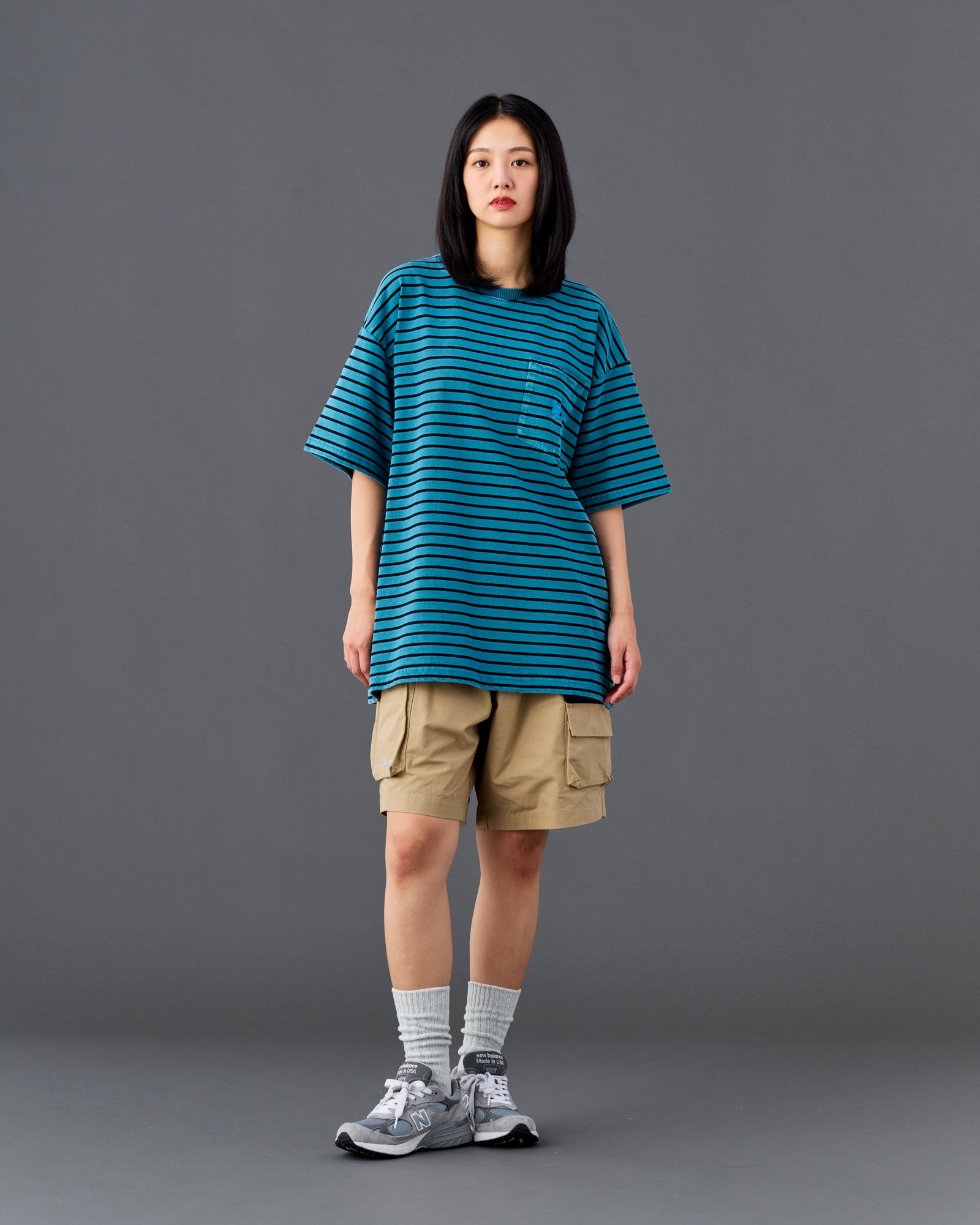 PIGMENT DYED STRIPED  S/S SHIRT