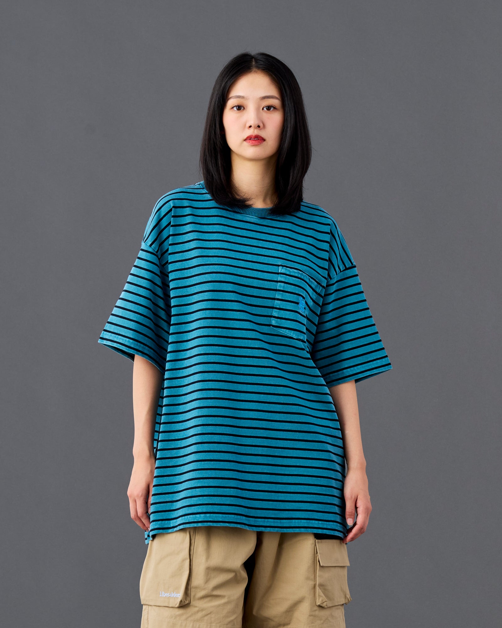 PIGMENT DYED STRIPED  S/S SHIRT