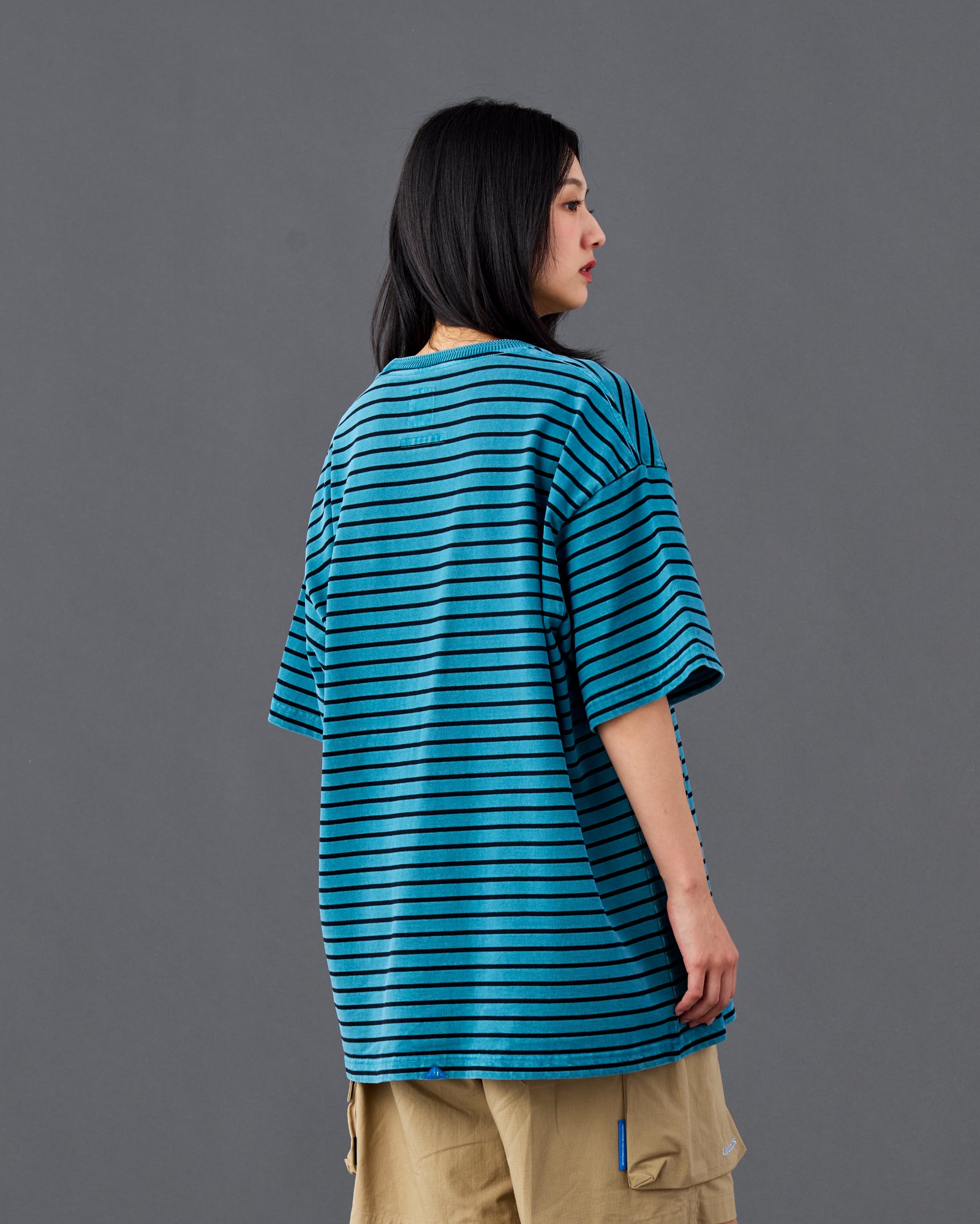 PIGMENT DYED STRIPED  S/S SHIRT