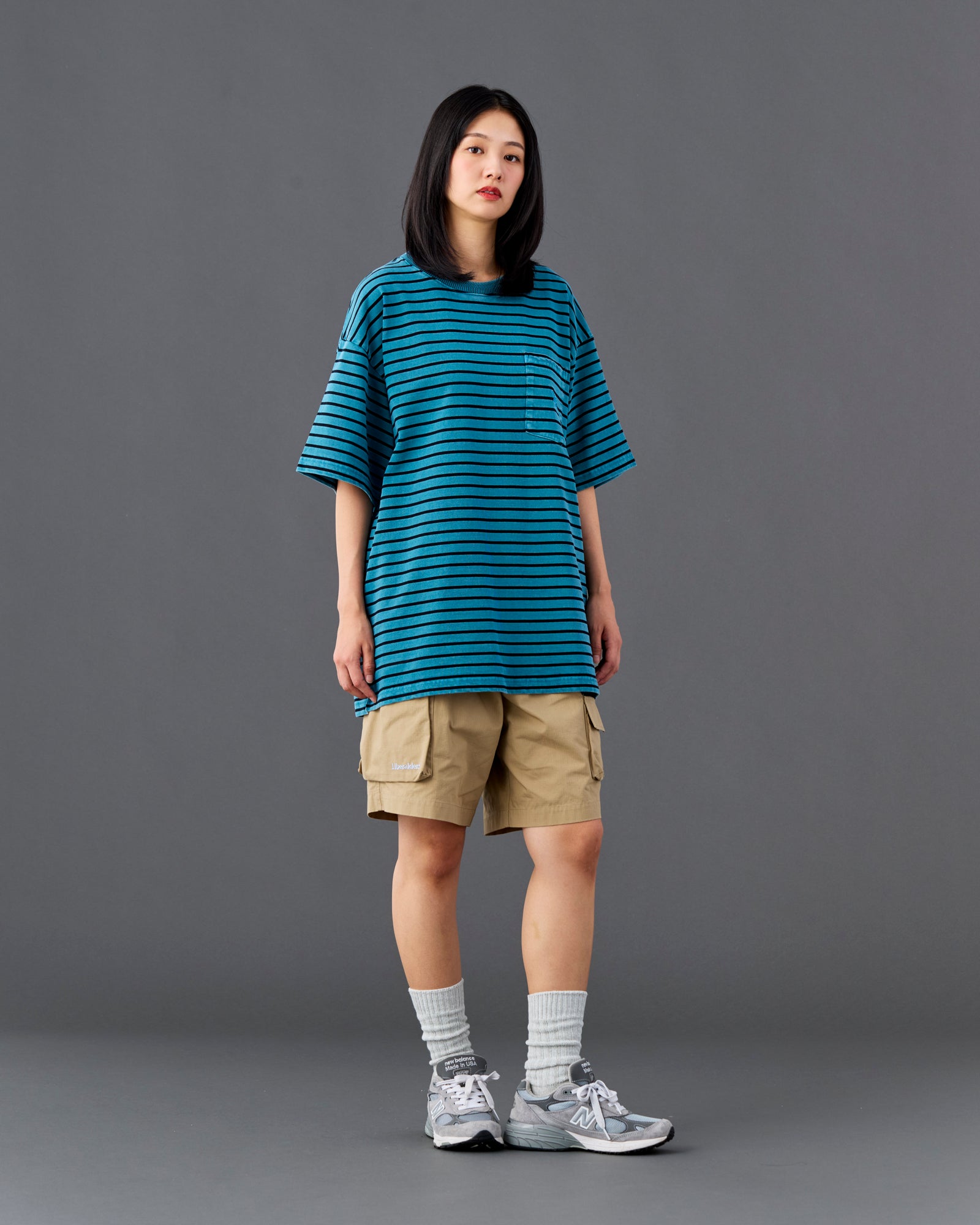 PIGMENT DYED STRIPED  S/S SHIRT