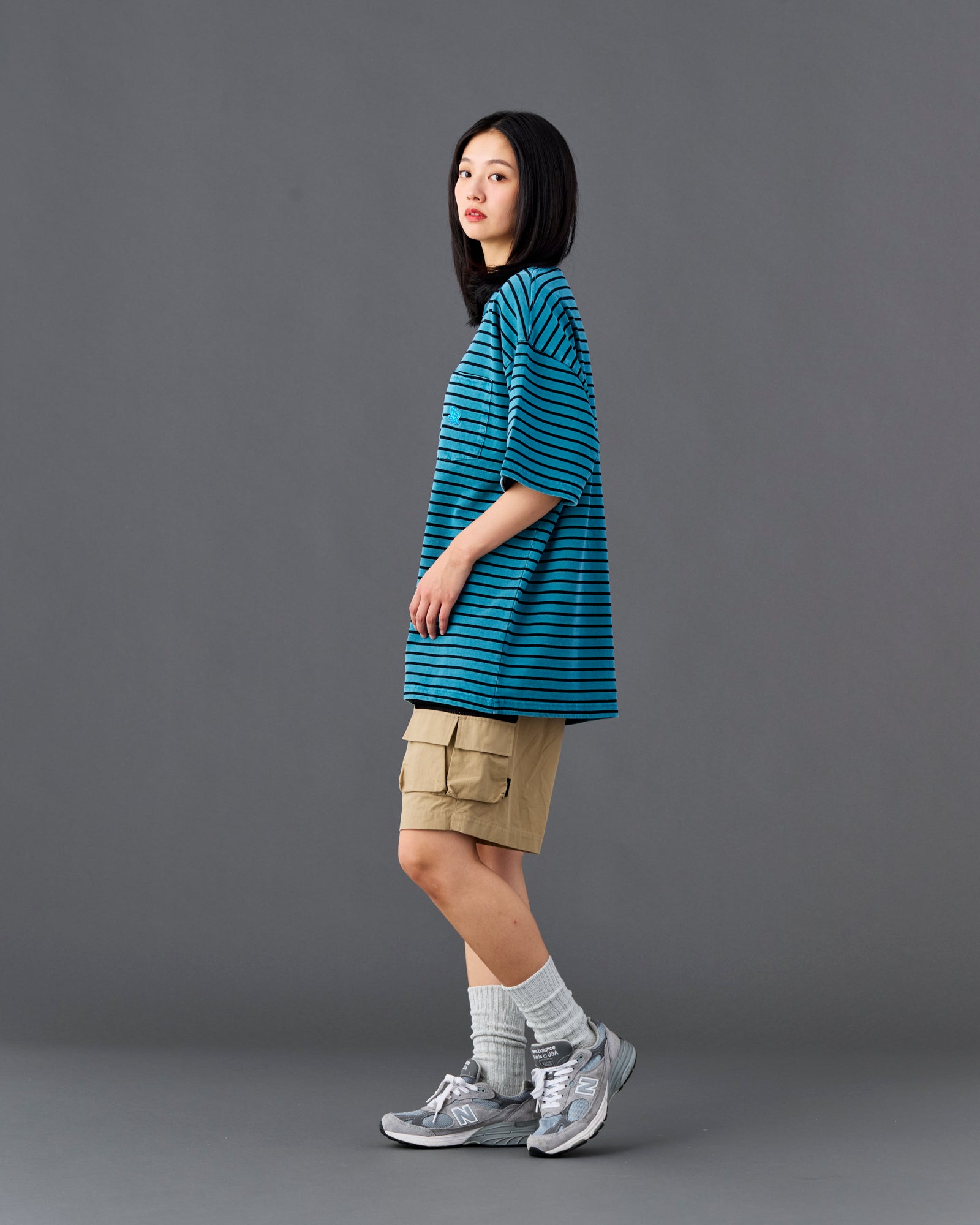 PIGMENT DYED STRIPED  S/S SHIRT