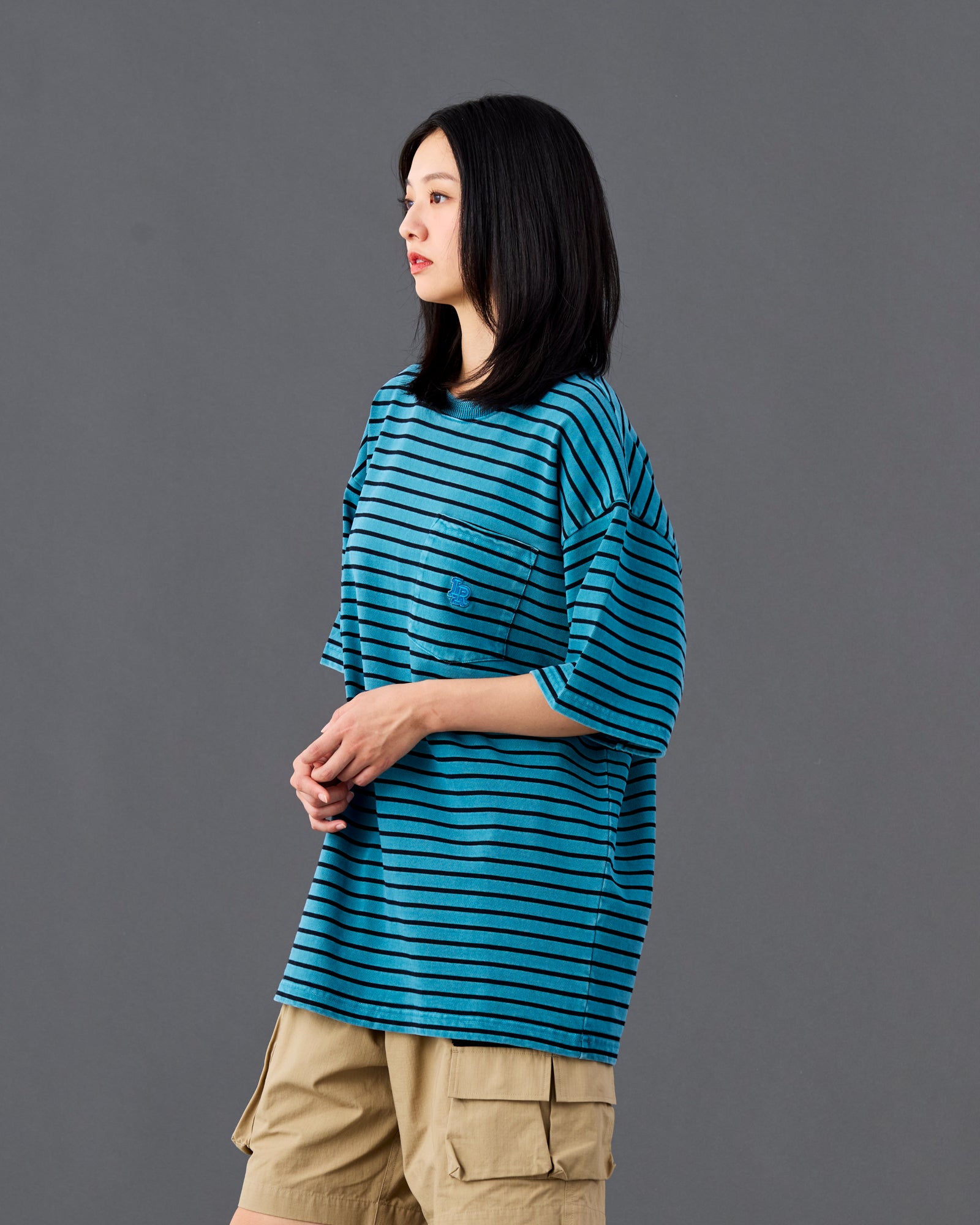 PIGMENT DYED STRIPED  S/S SHIRT