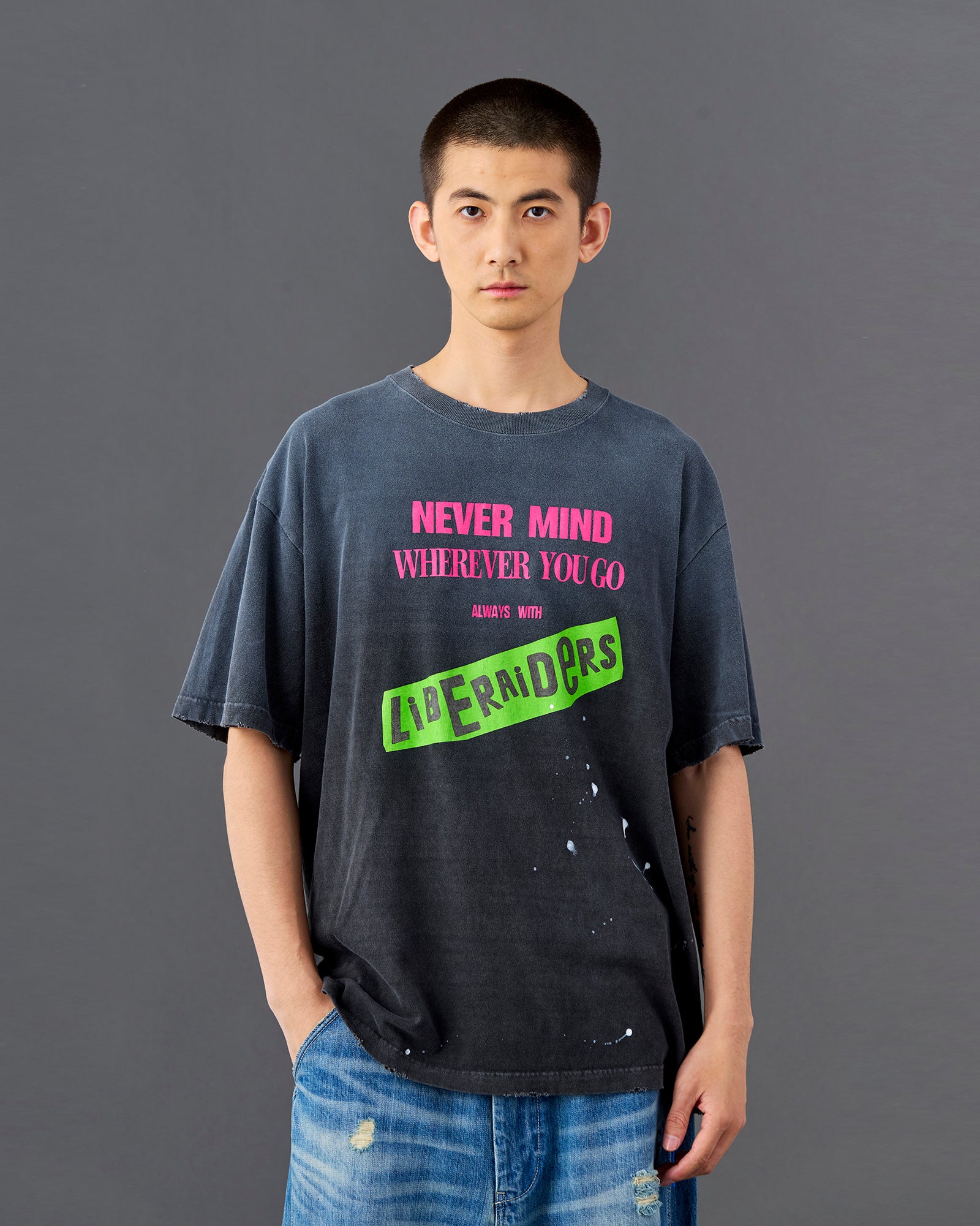FADED PUNK LOGO TEE