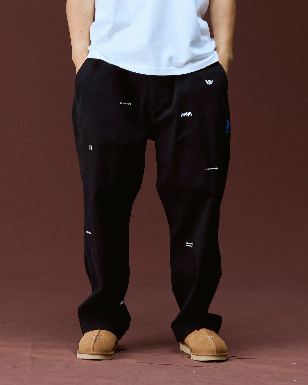 MULTI EMBROIDERY CHINO TROUSERS